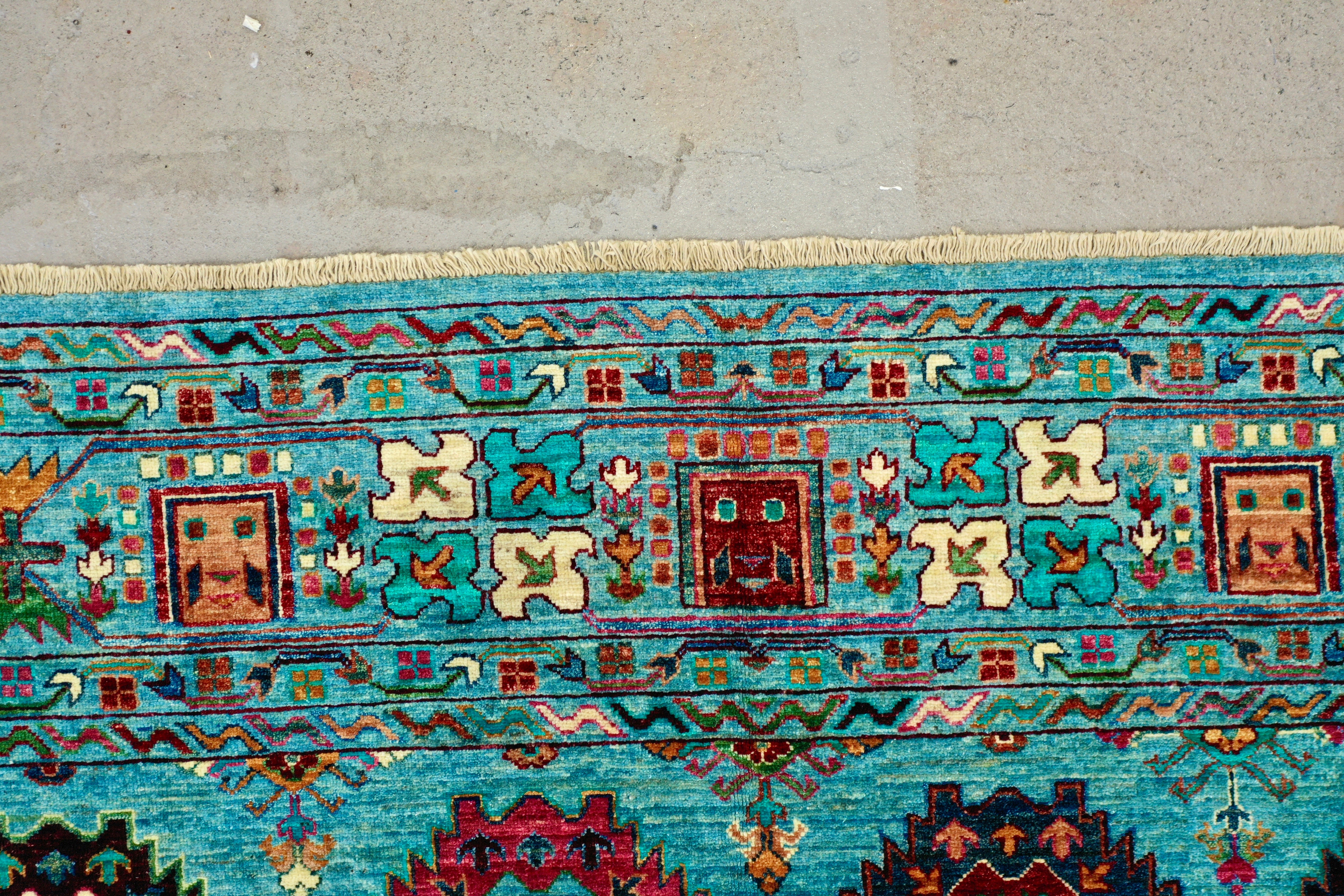 Blue Afghan Handmade — 3.00 x 4.00