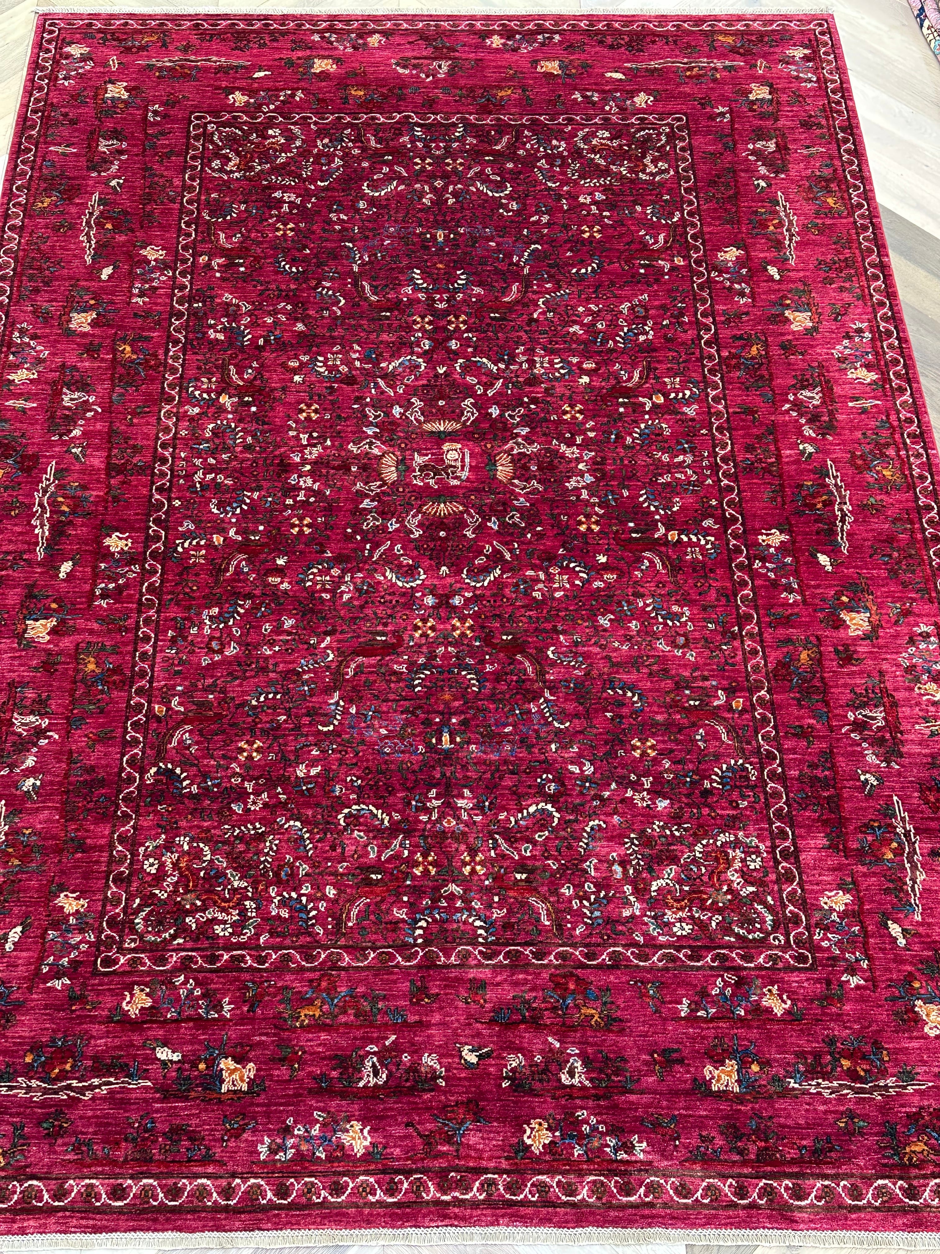 Afghan handmade rug,Chobi. Size:344x243cm