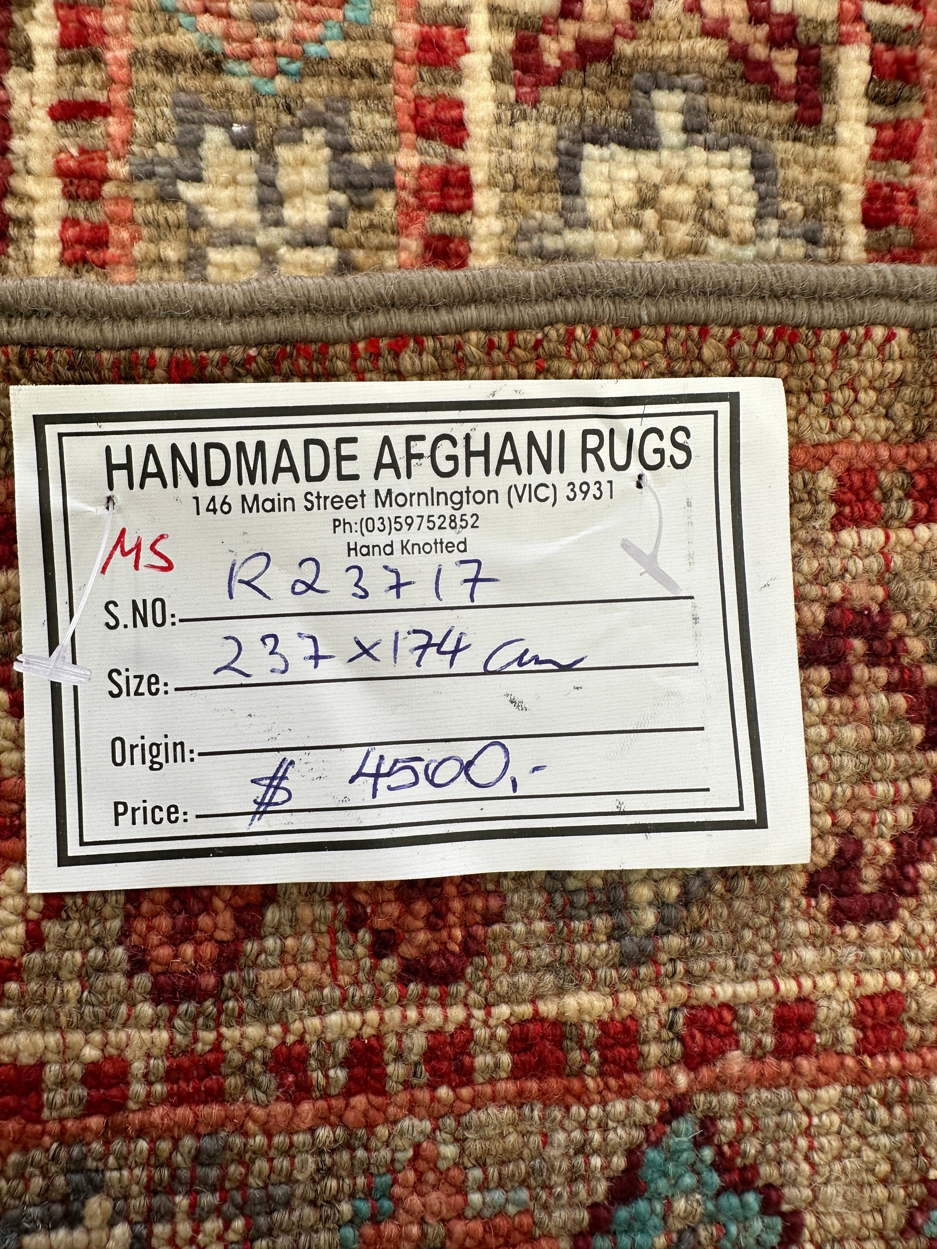 Chobi Afghan Handmade — 2.37 x 1.74
