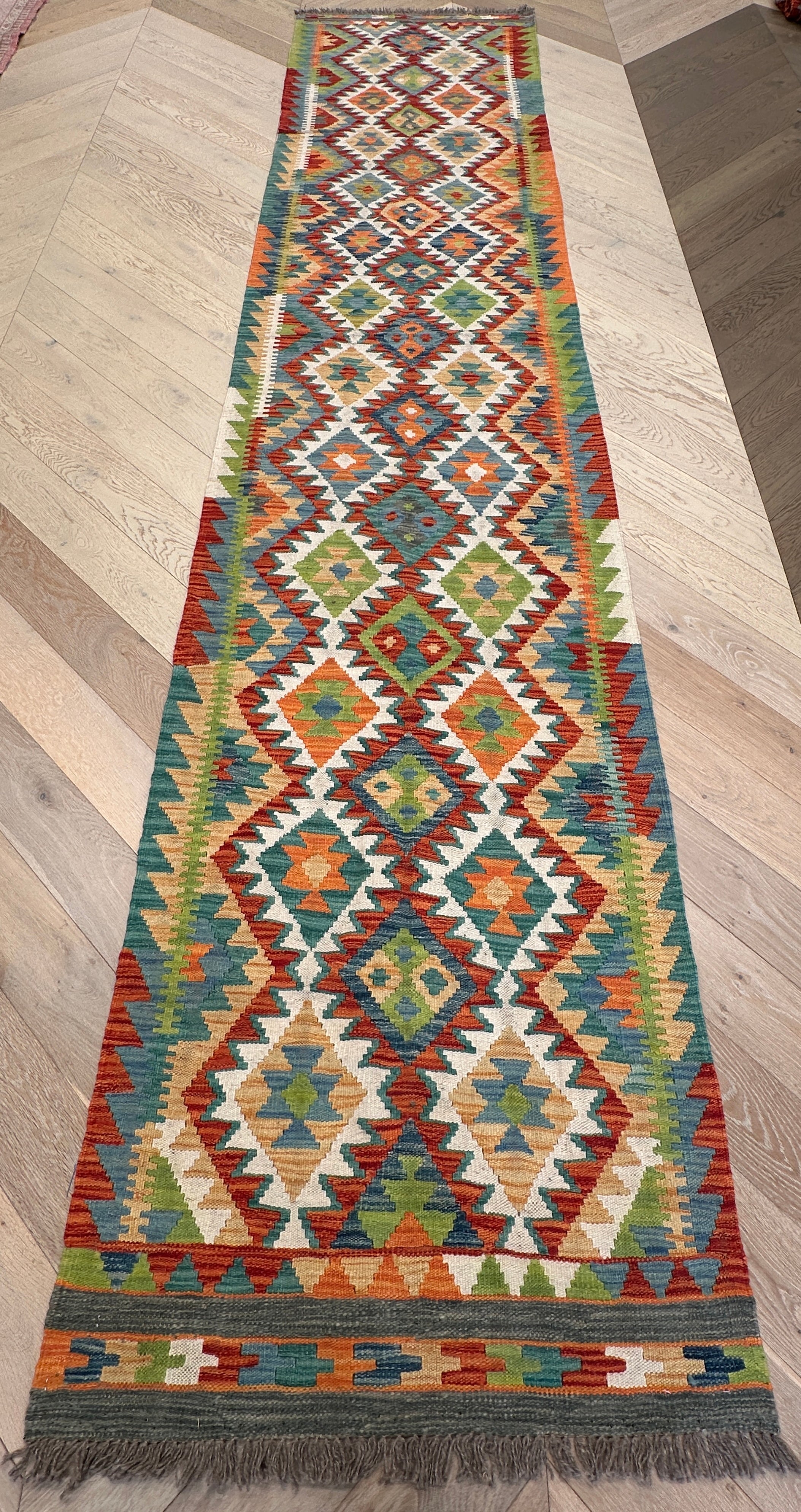Afghan Kilim — 3.96 x 0.81