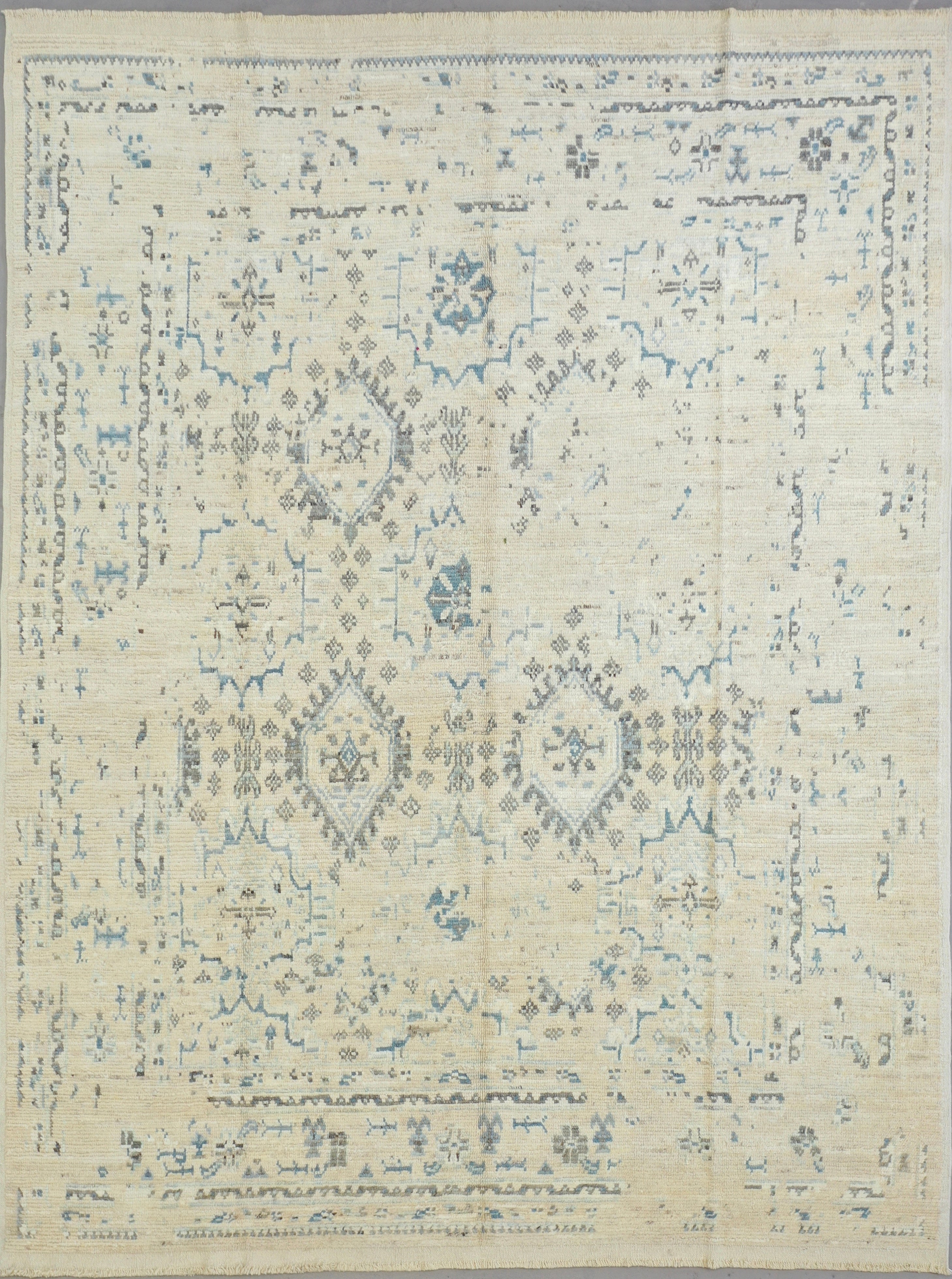Beige Afghan Handmade — 3.86 x 2.94