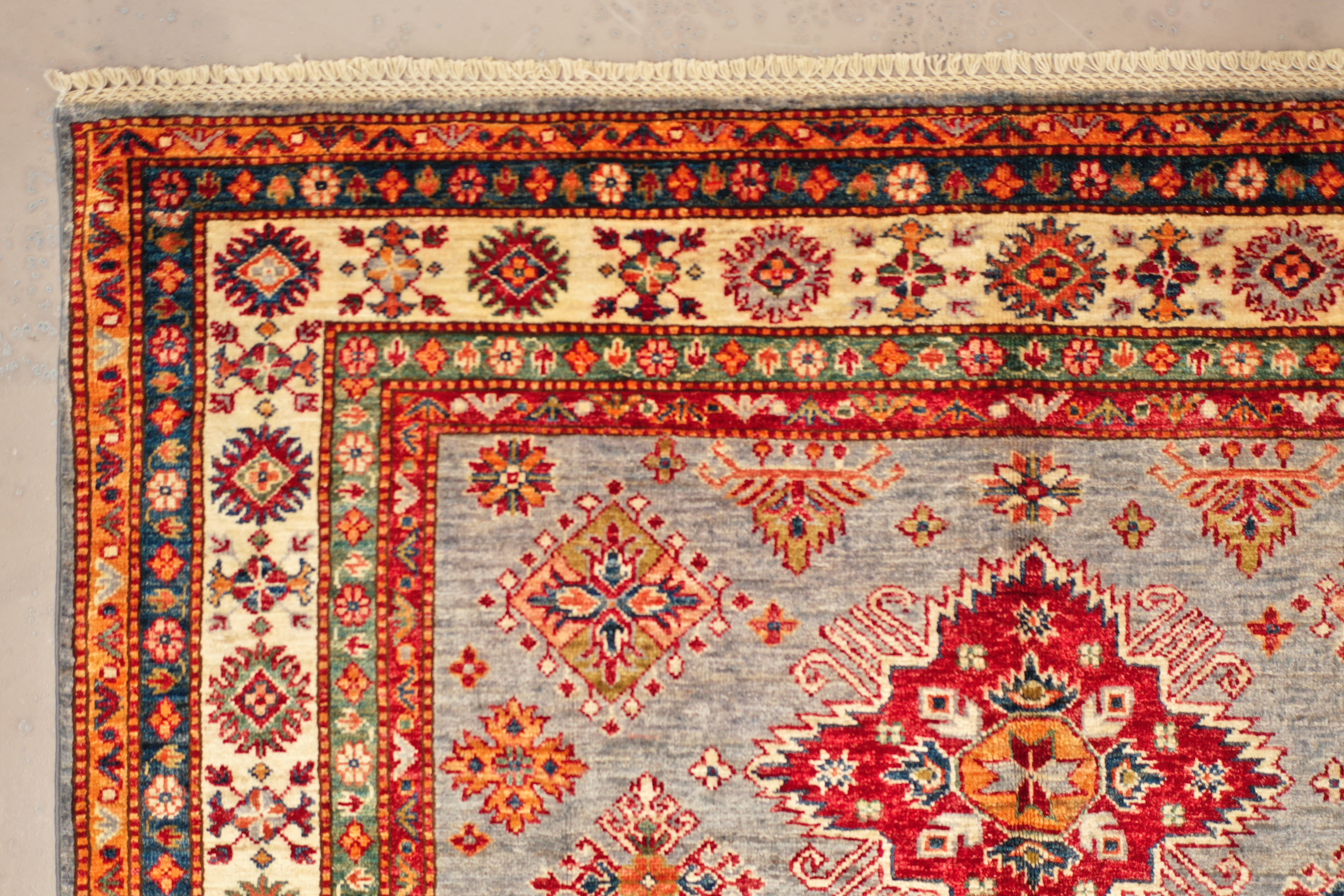 Beige Afghan Handmade — 2.57 x 1.57