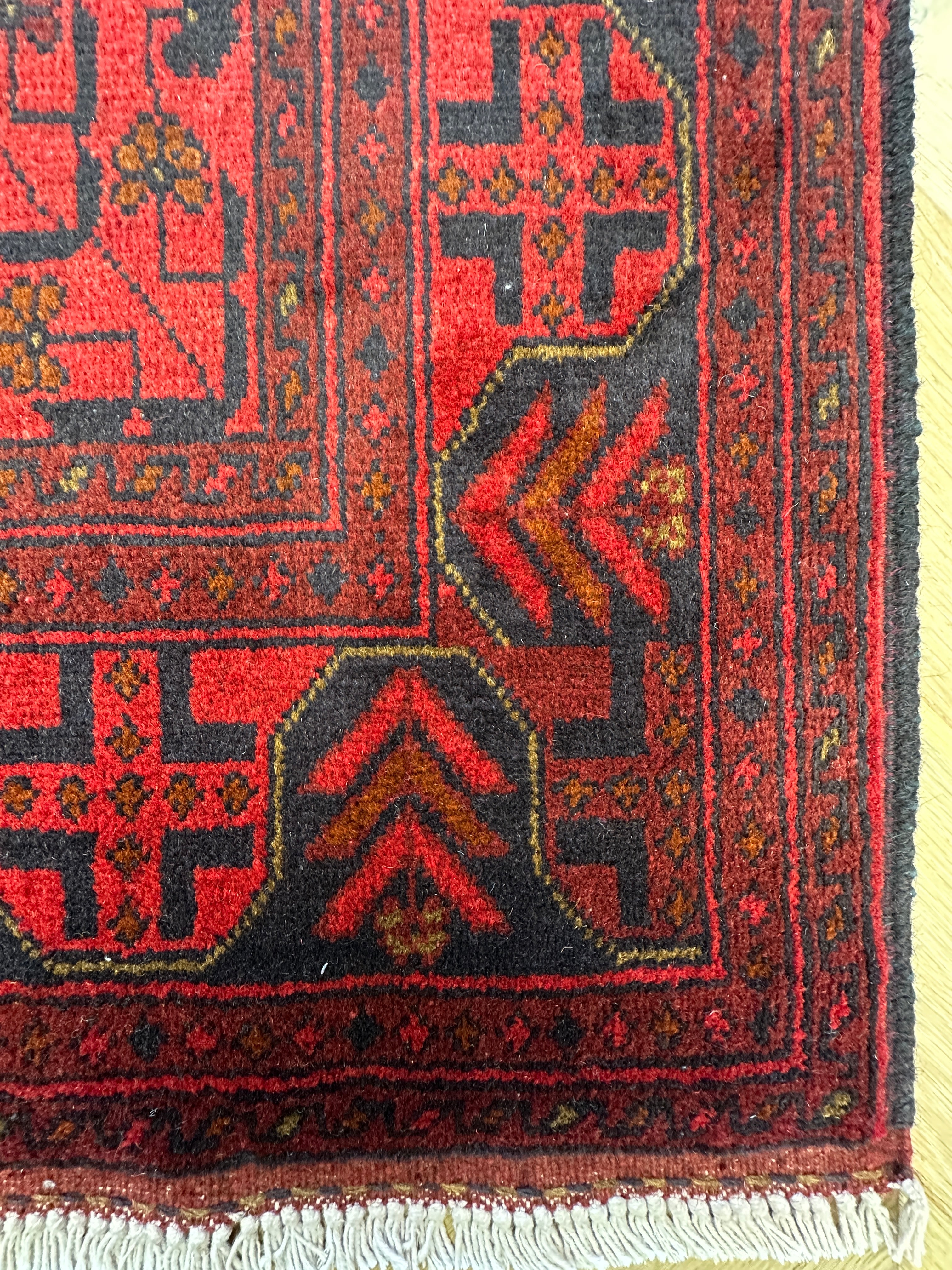 Red Afghan Handmade — 2.28 x 1.69