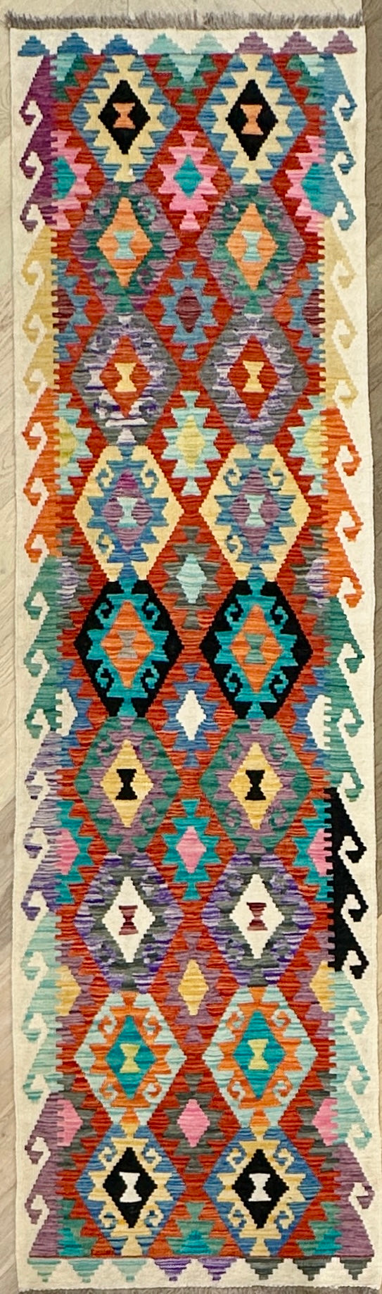 Afghan Kilim — 2.91 x 0.81