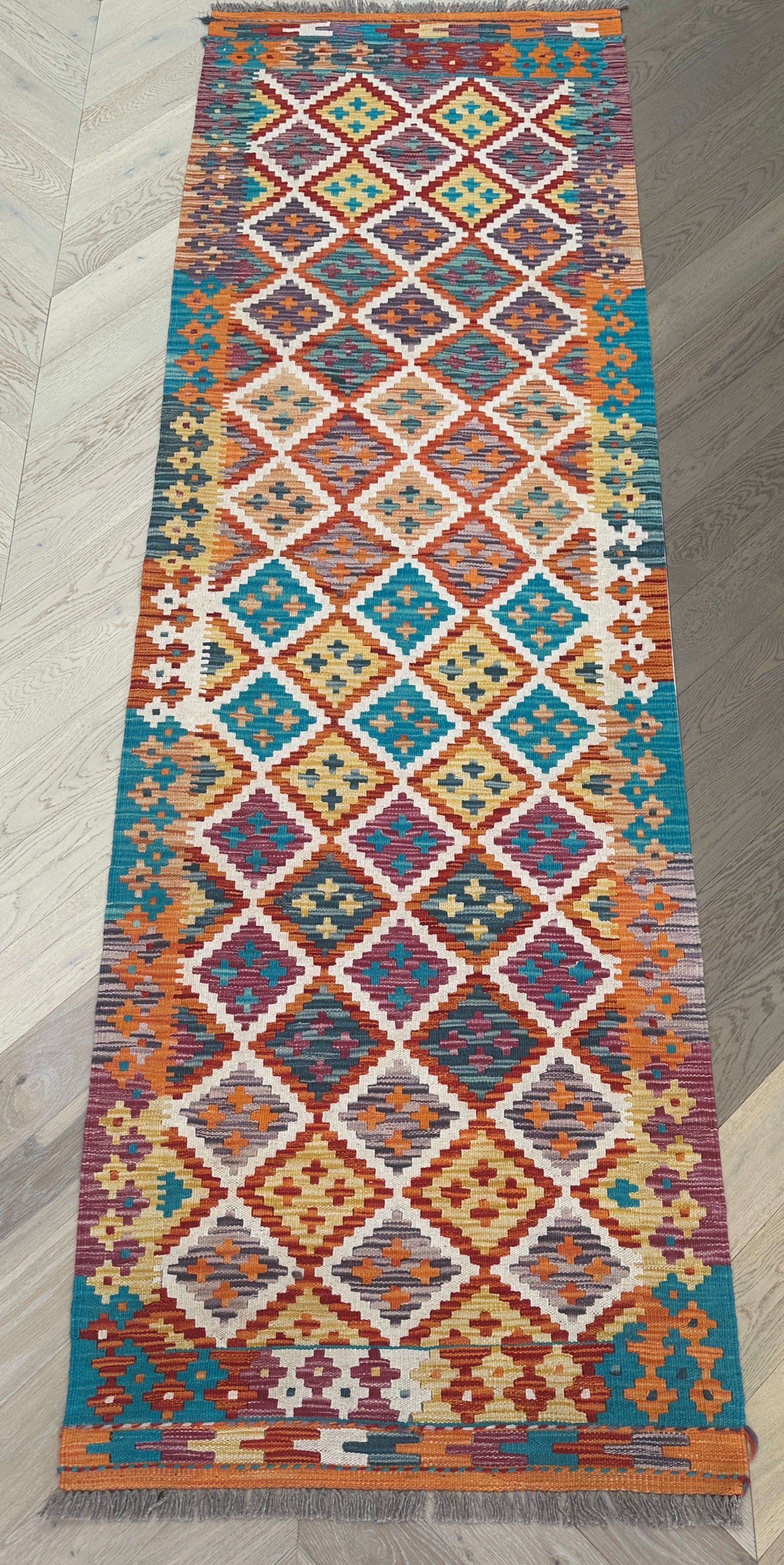 Afghan Kilim — 2.87 x 0.86