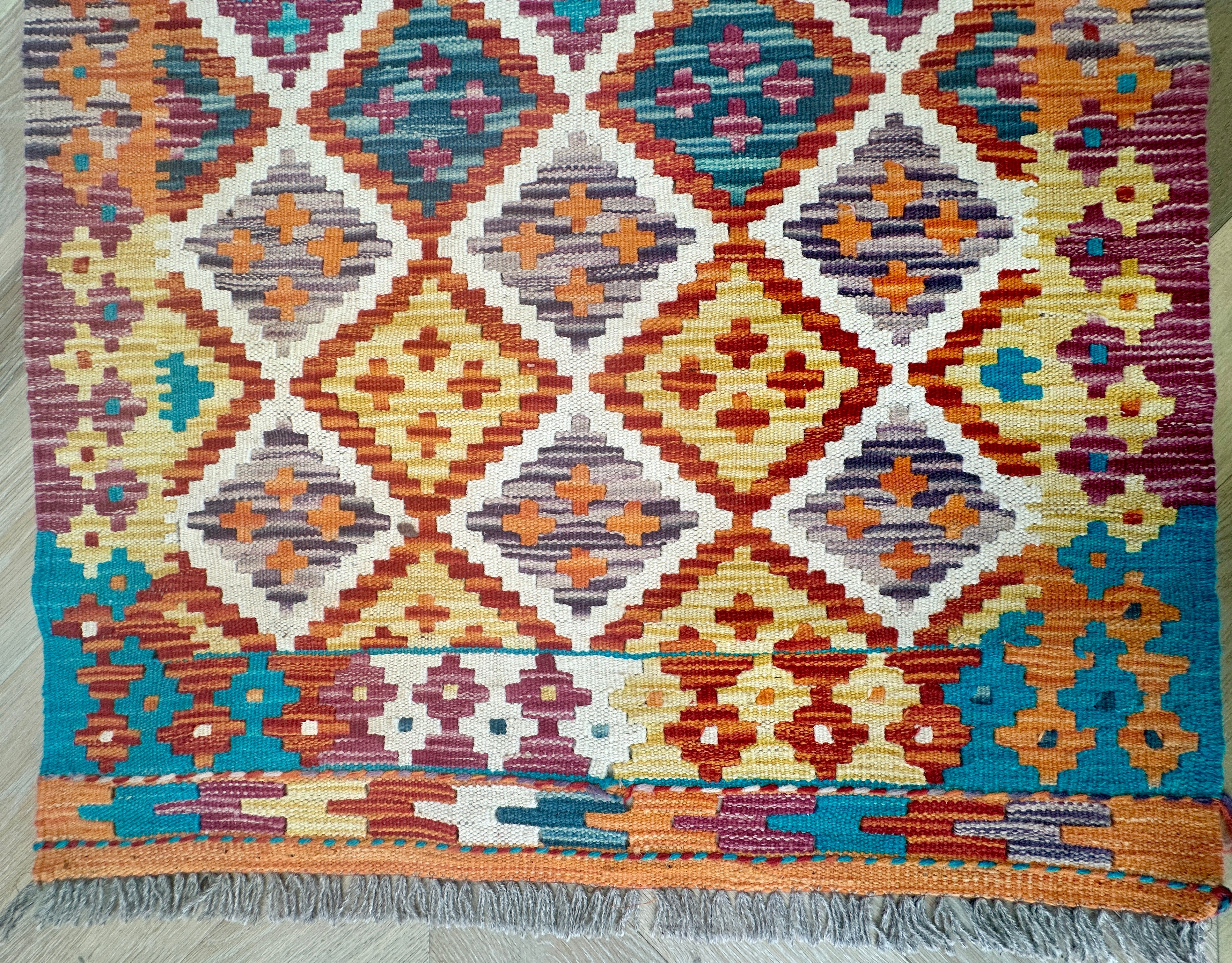 Afghan Kilim — 2.87 x 0.86