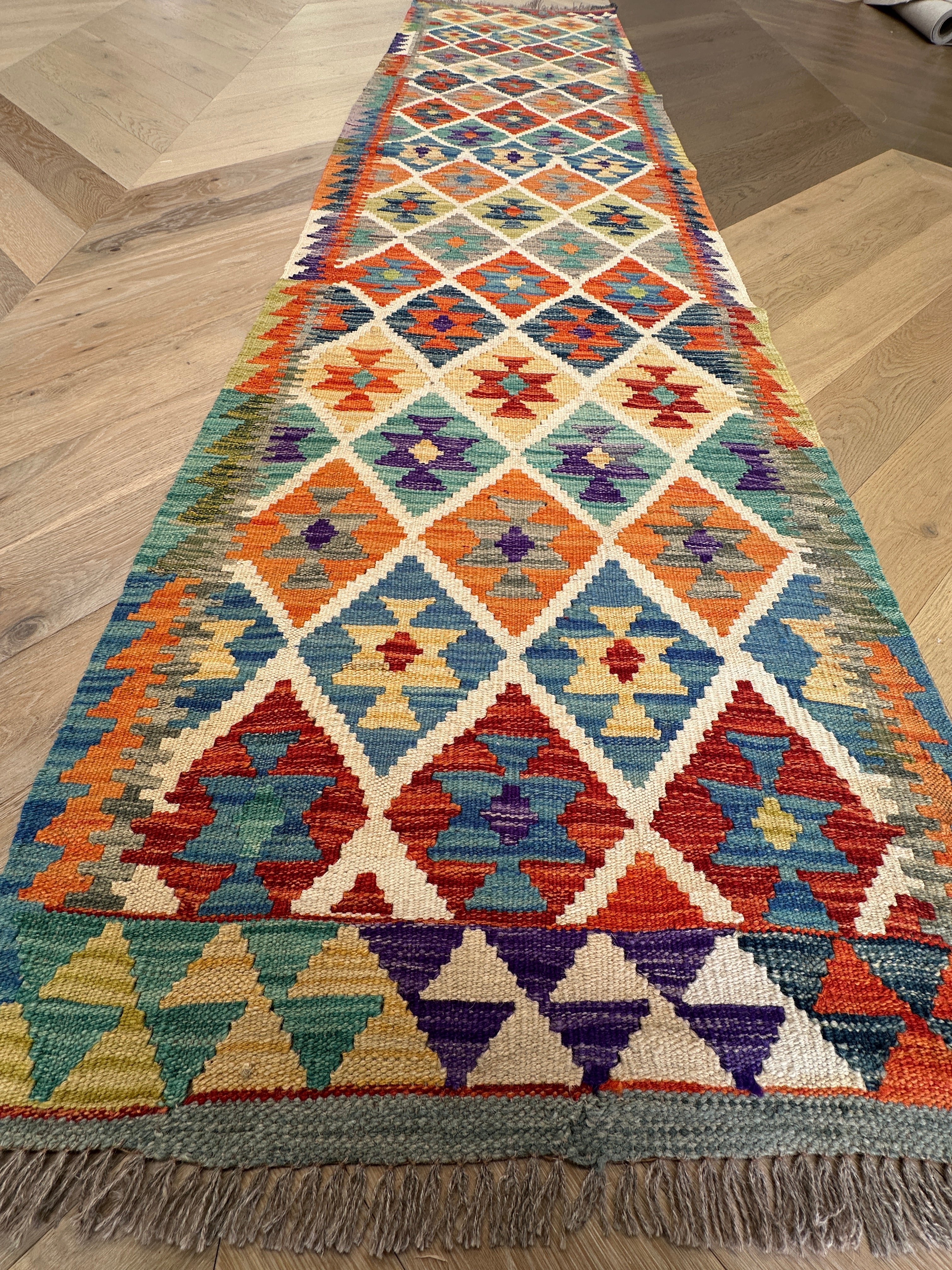 Afghan Kilim — 3.05 x 0.75