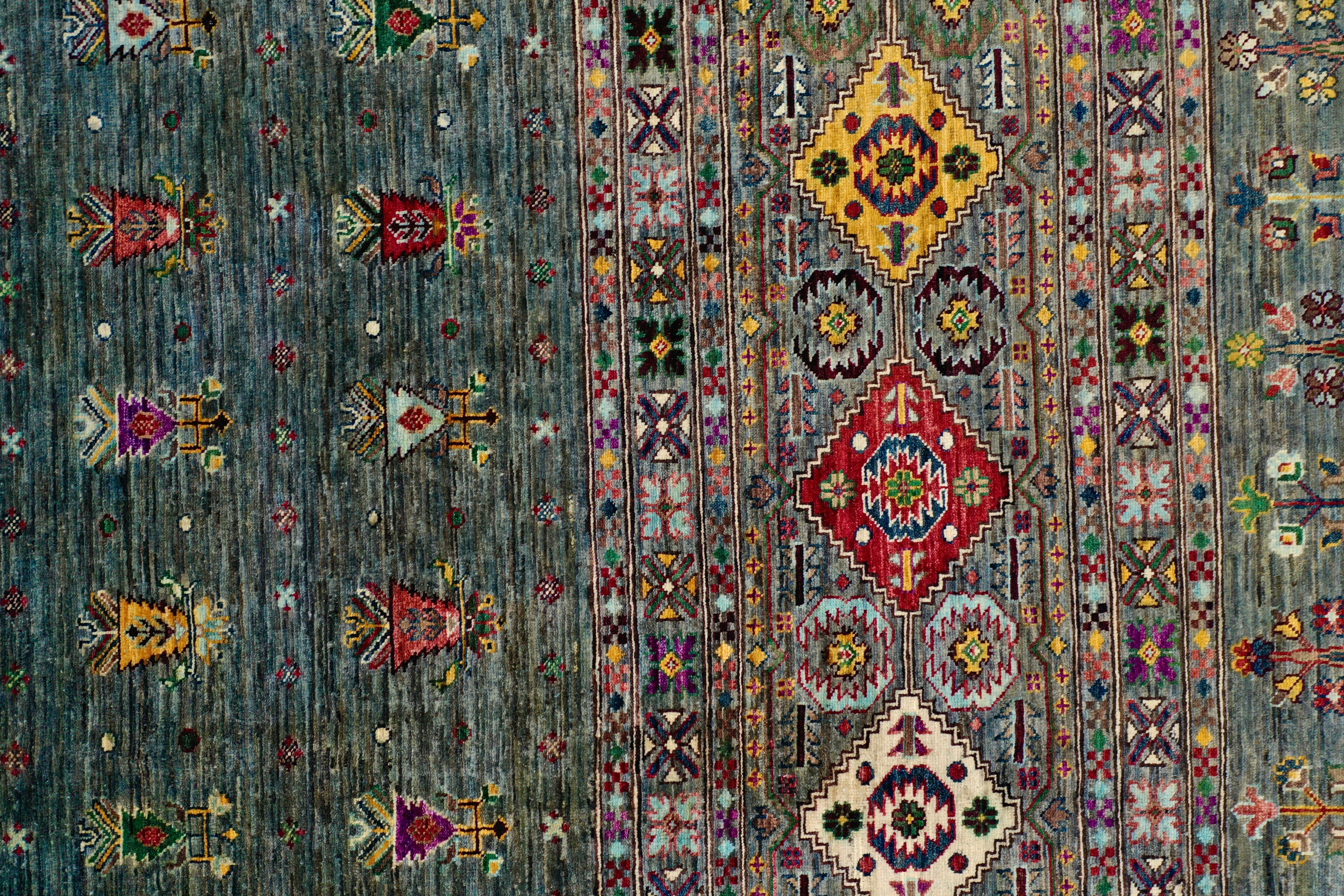 Green forest chobi rug 303x246cm
