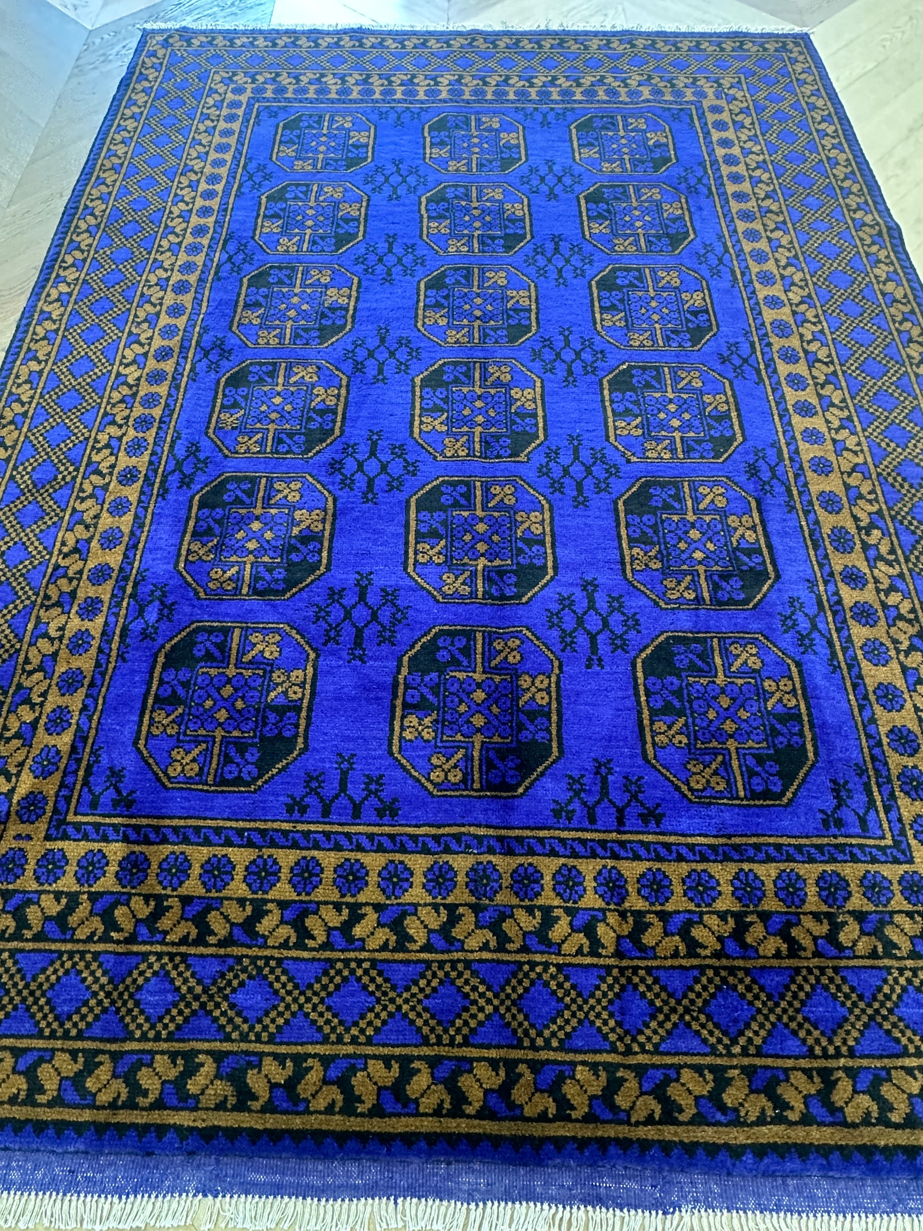 Afghan handmade rug,Chobi. Size: 278x203 cm