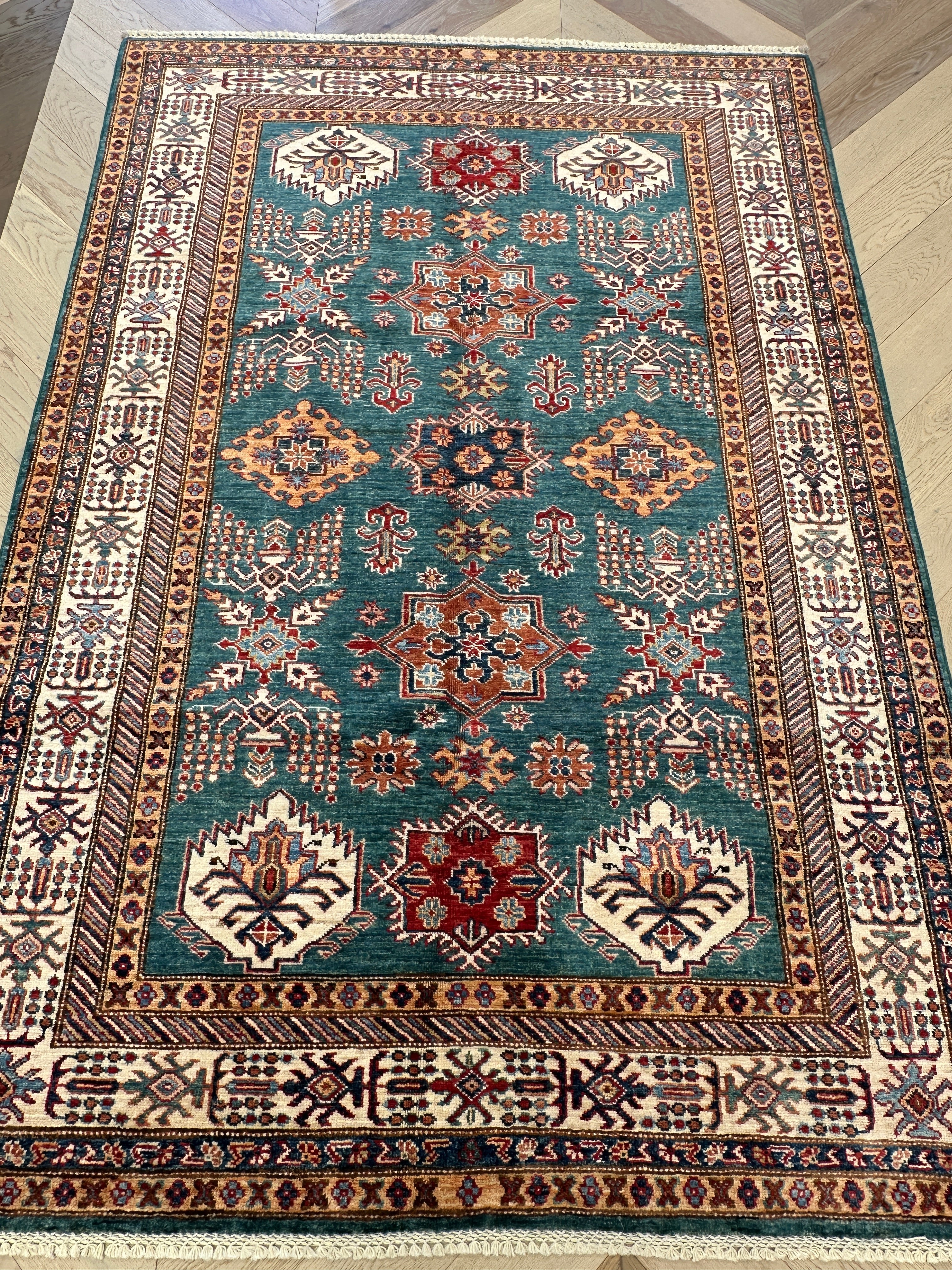 Afghan handmade rug,Chobi . Size: 220x150 cm