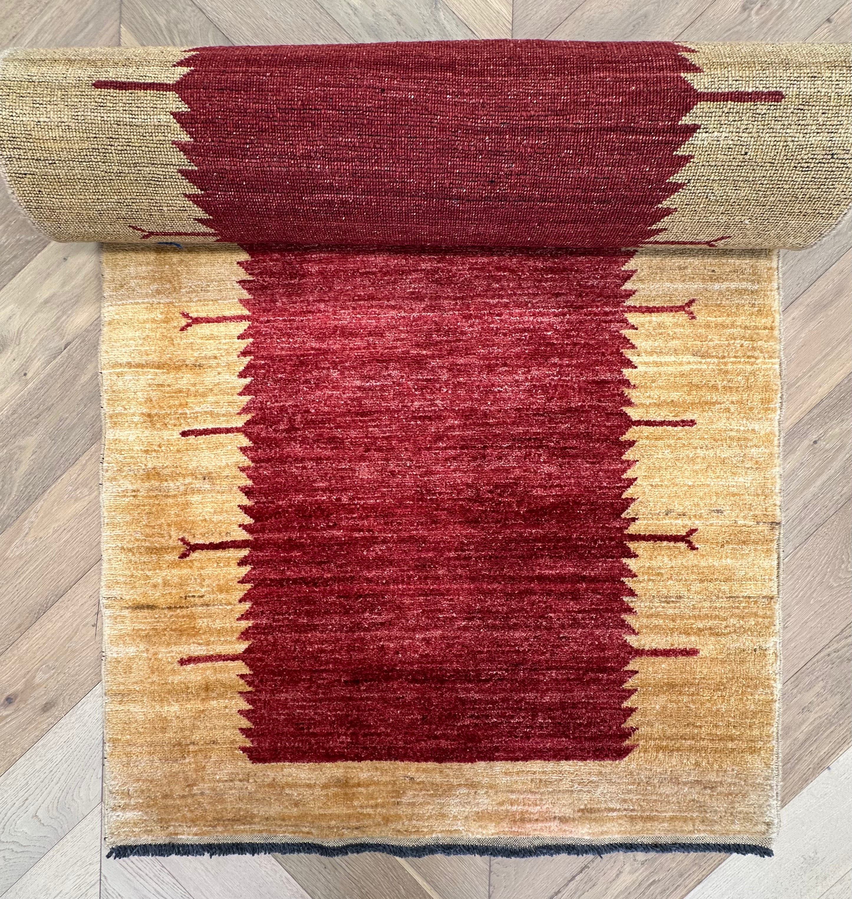 Handmade Gaba rug-runner — 4.00 x 0.94