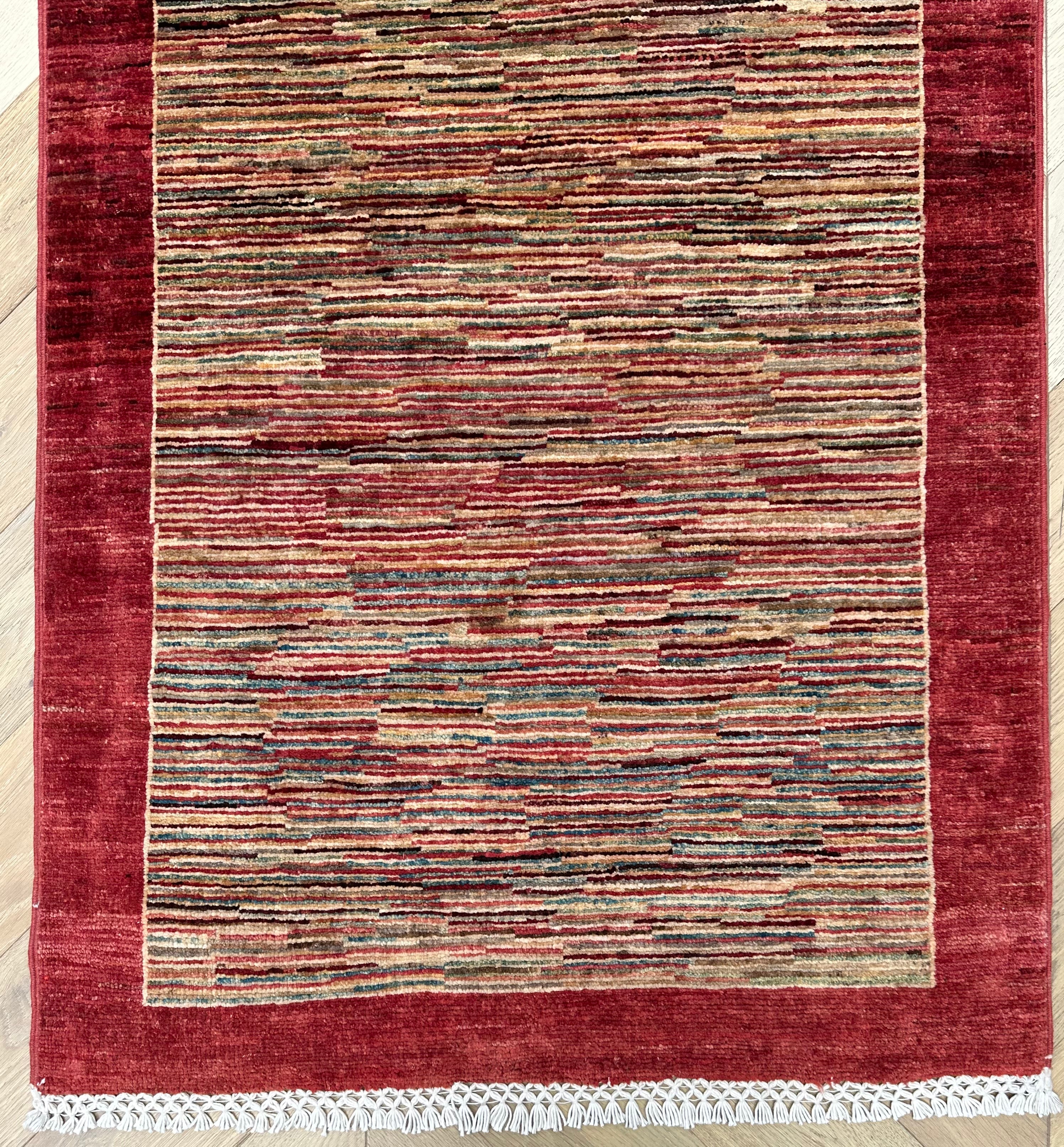 Handmade Gaba rug-runner — 2.98 x 0.82