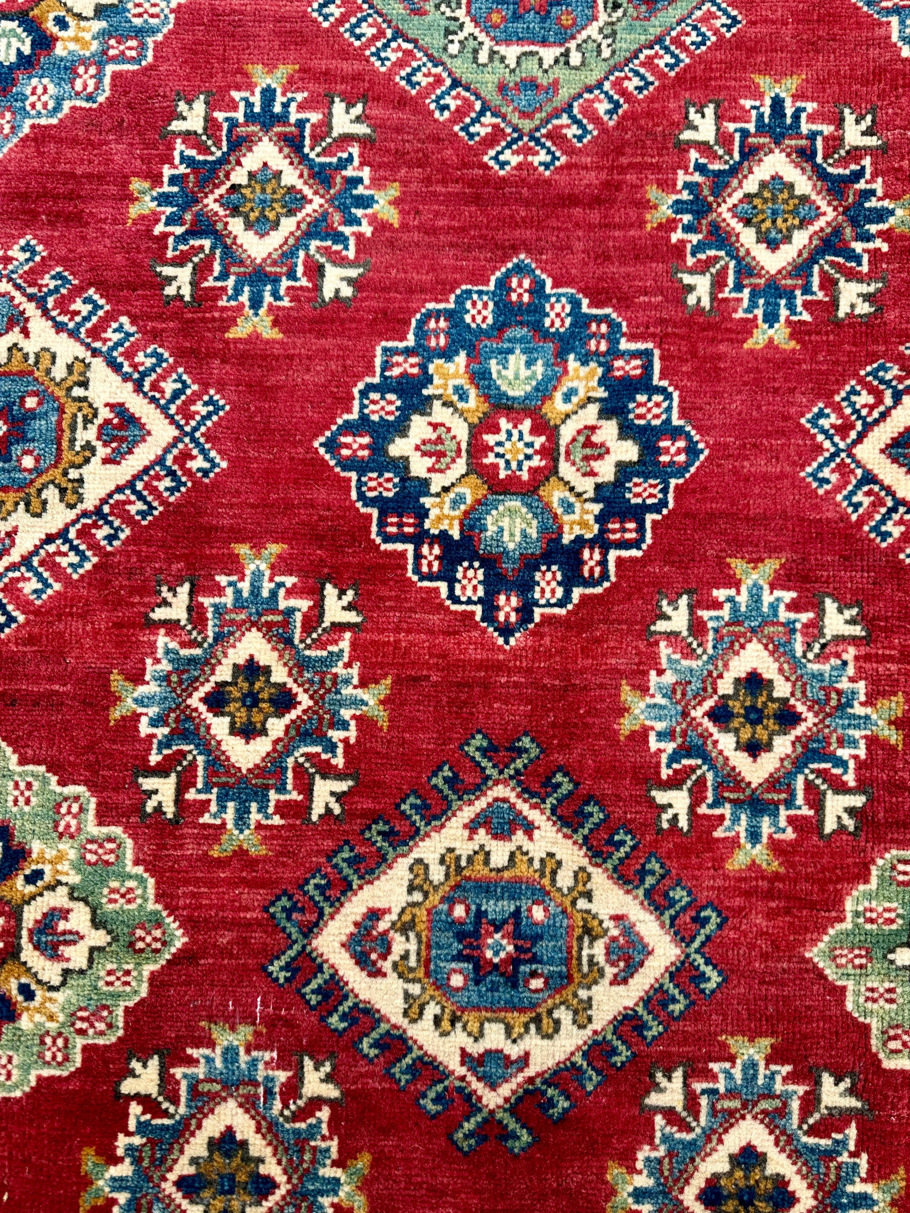 Red Afghan Handmade — 2.10 x 1.53