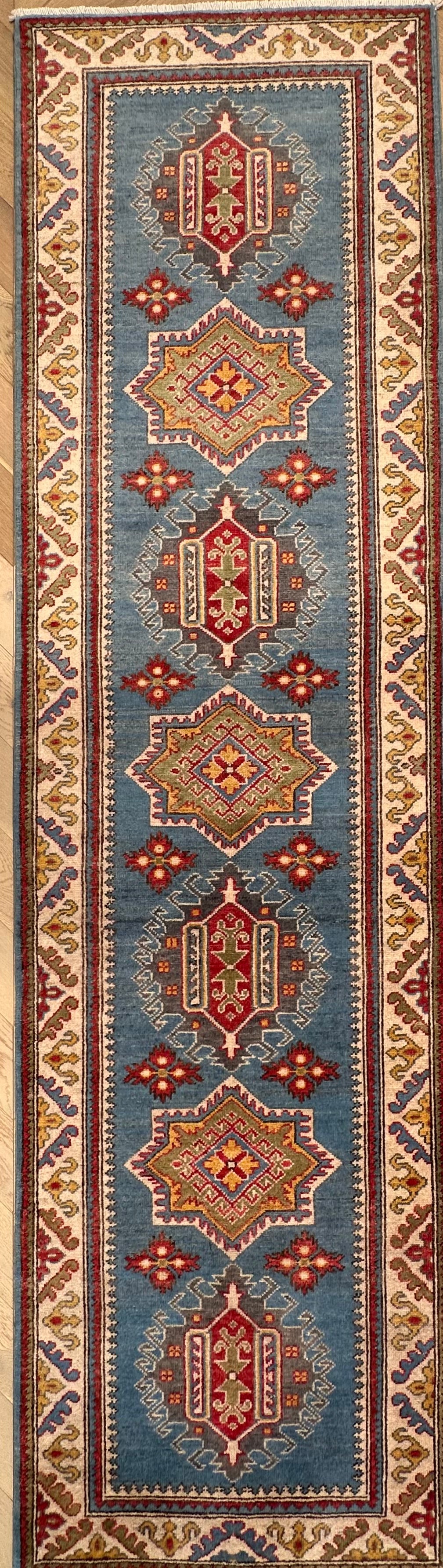 Beige Kazak handmade runner — 0.00 x 0.82