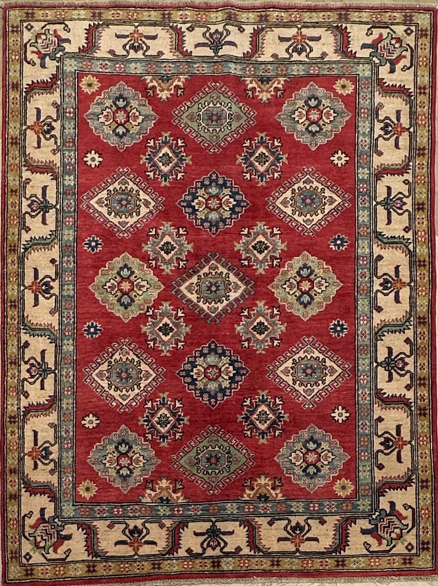 Red Afghan Handmade — 1.97 x 1.45