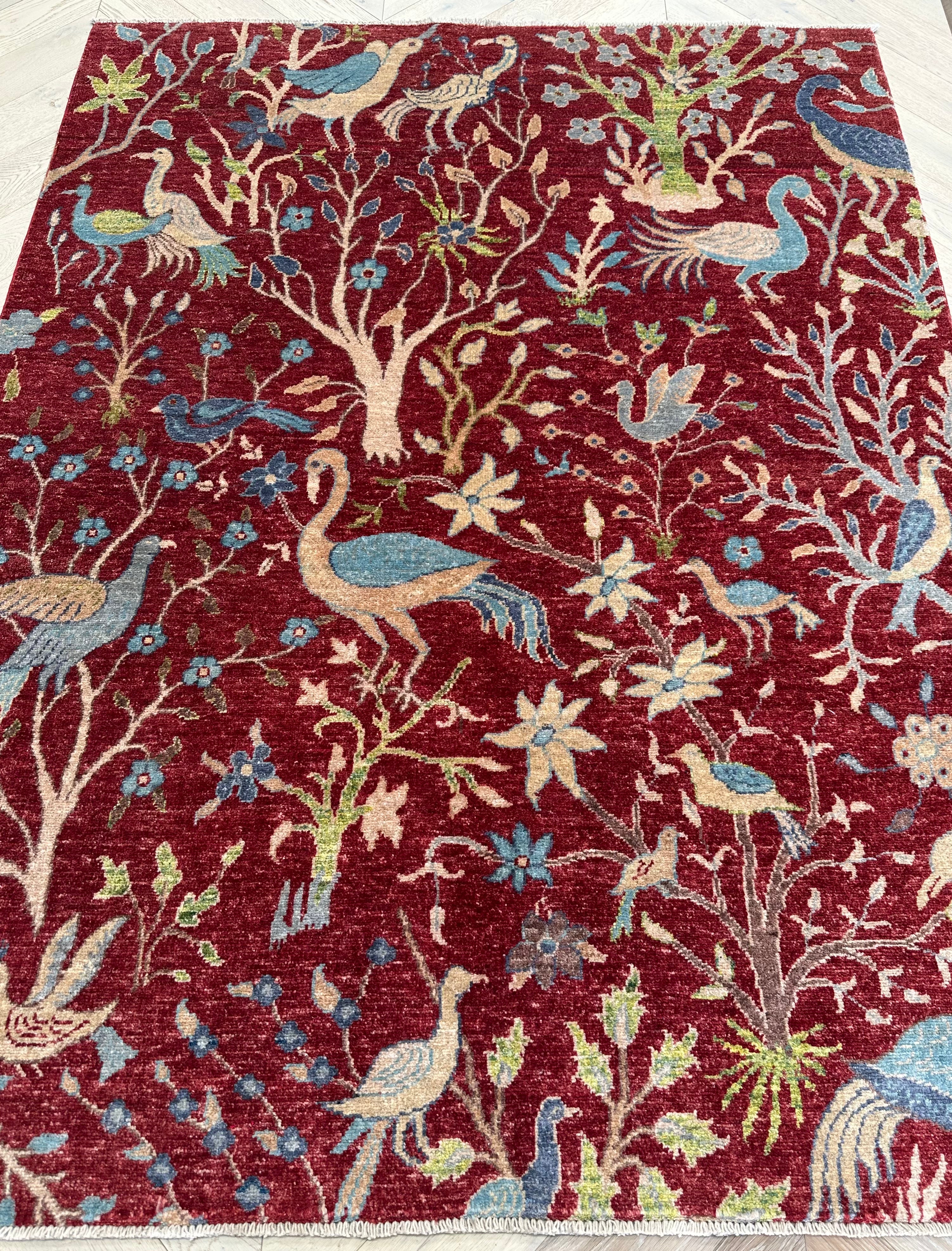 Afghan handmade rug - Paradise garden 198x150 cm