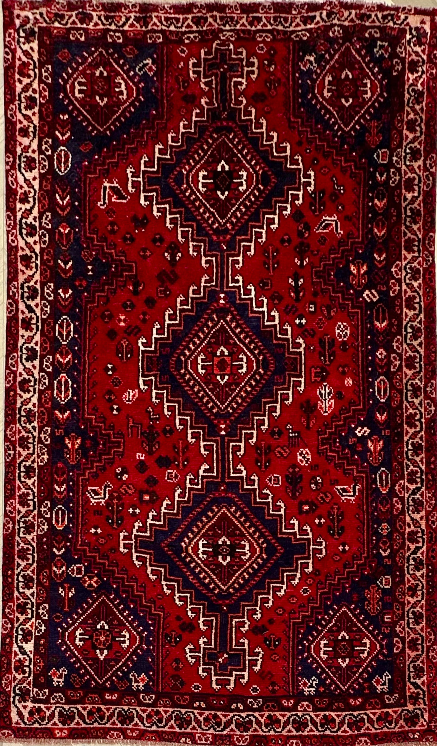 Red Afghan Handmade — 2.44 x 1.55