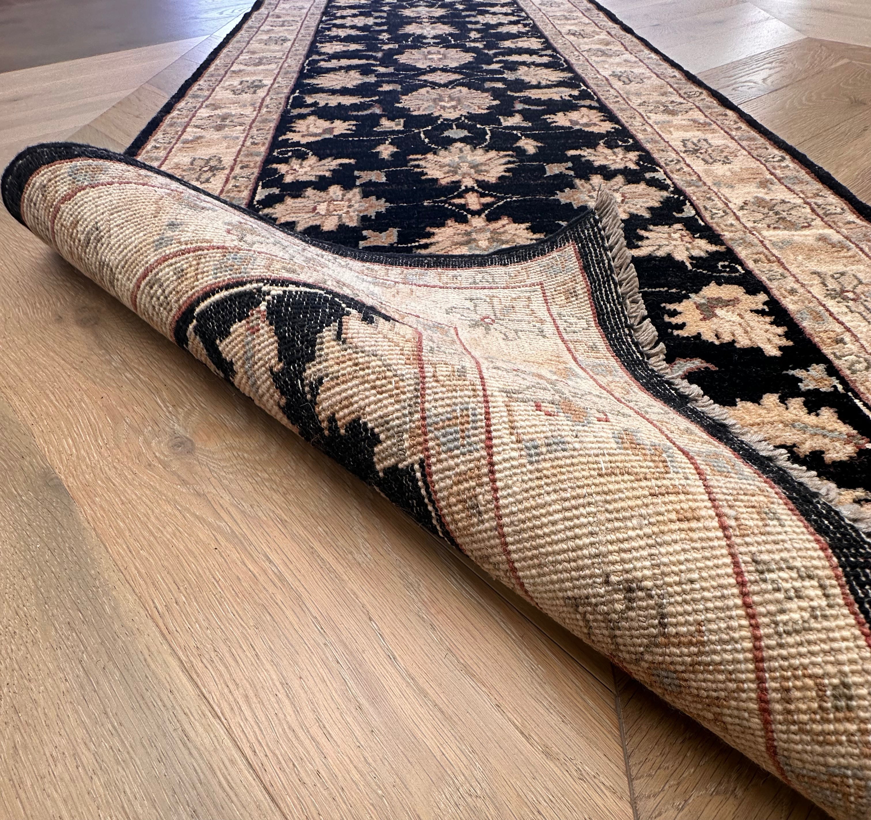 Grey Kazak handmade runner — 2.01 x 0.73