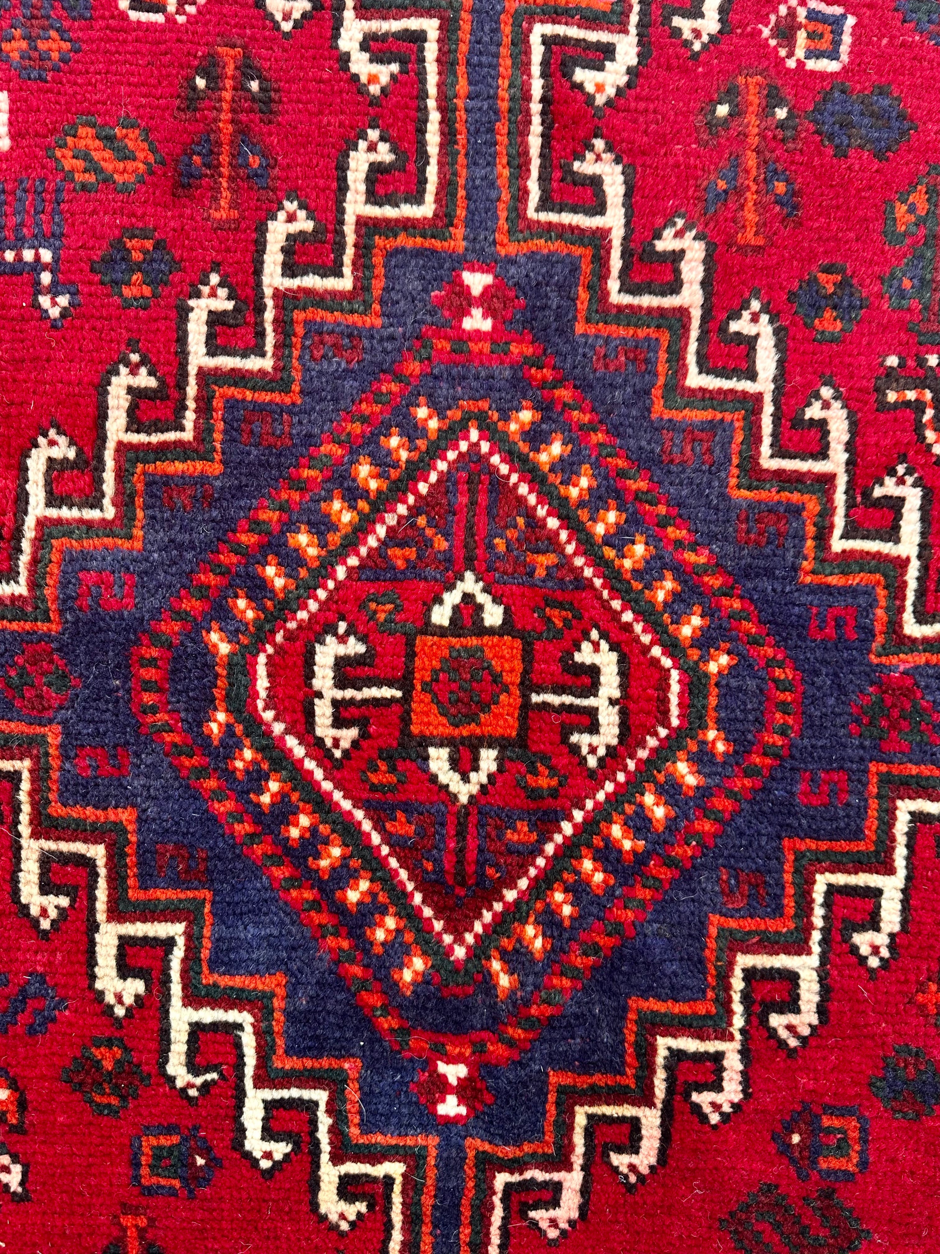 Red Afghan Handmade — 2.44 x 1.55