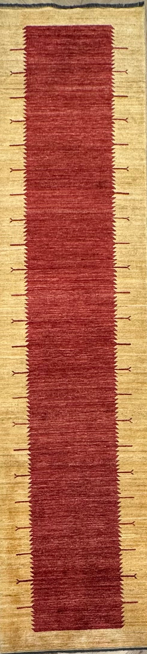 Handmade Gaba rug-runner — 4.00 x 0.94