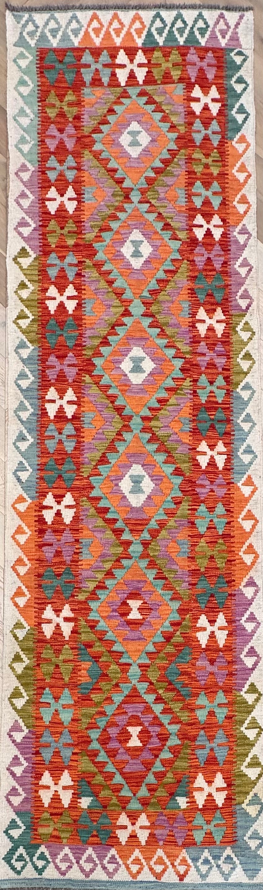 Chobi Afghan Handmade — 2.97 x 0.84