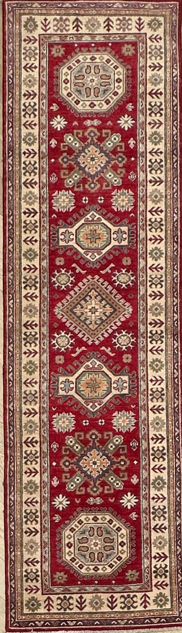 Kazak handmade runner 293x 82 cm