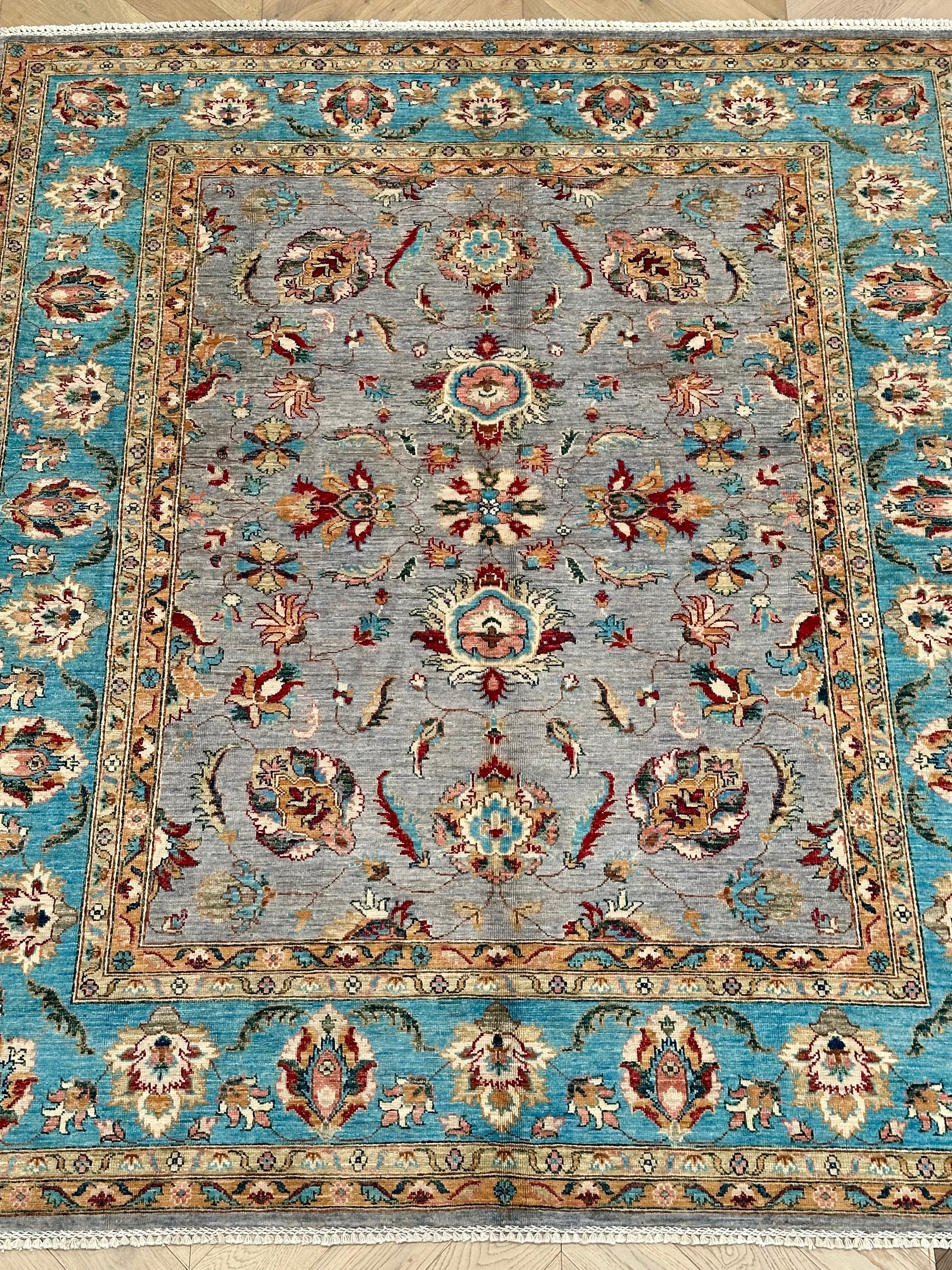 Afghan handmade rug,Chobi. Size:242x204cm