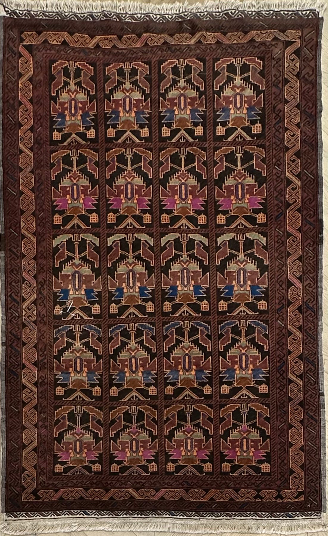 Chobi Afghan Handmade — 2.08 x 1.16
