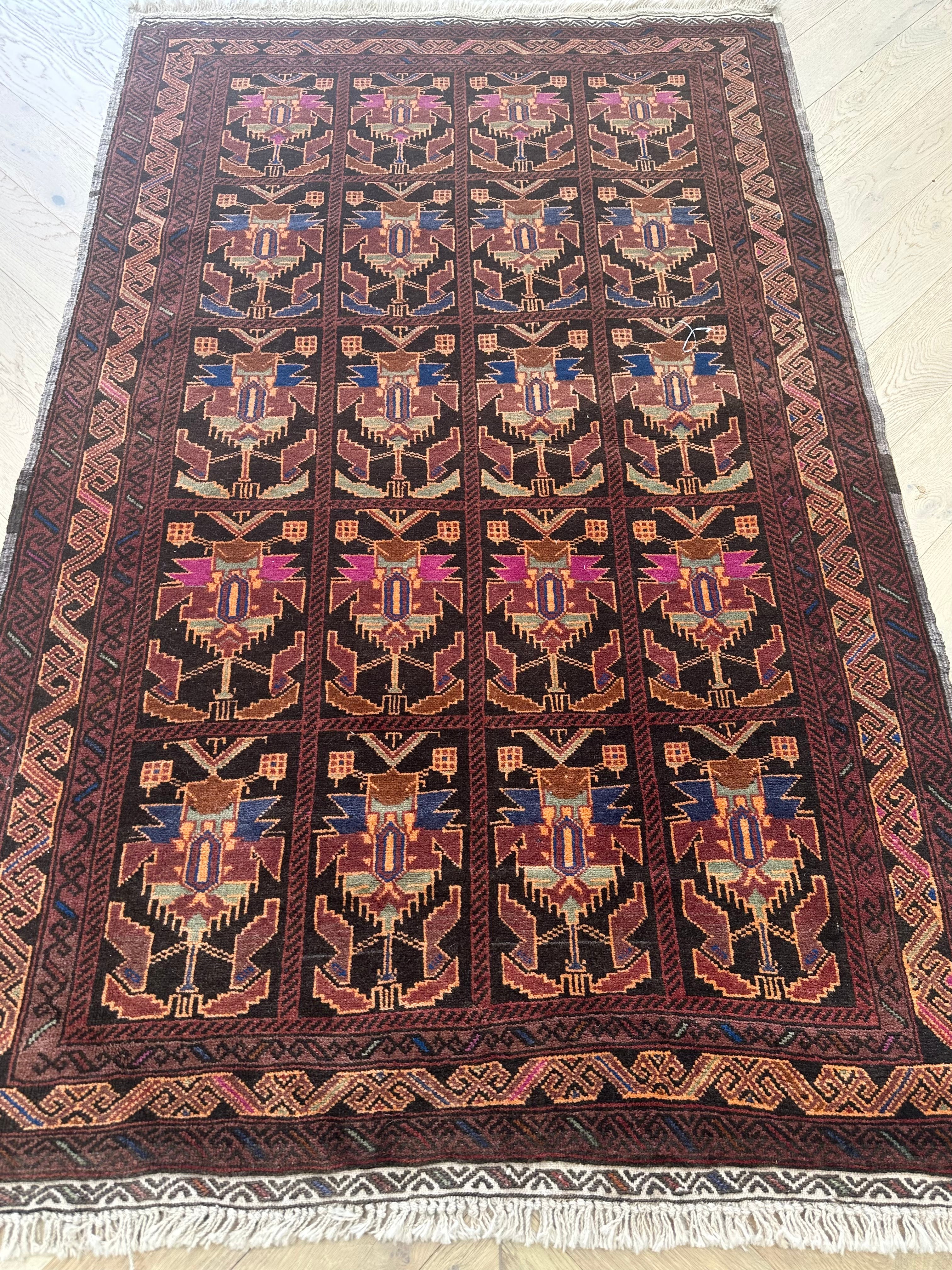 Afghan handmade rug,Chobi. Size:208x116 cm