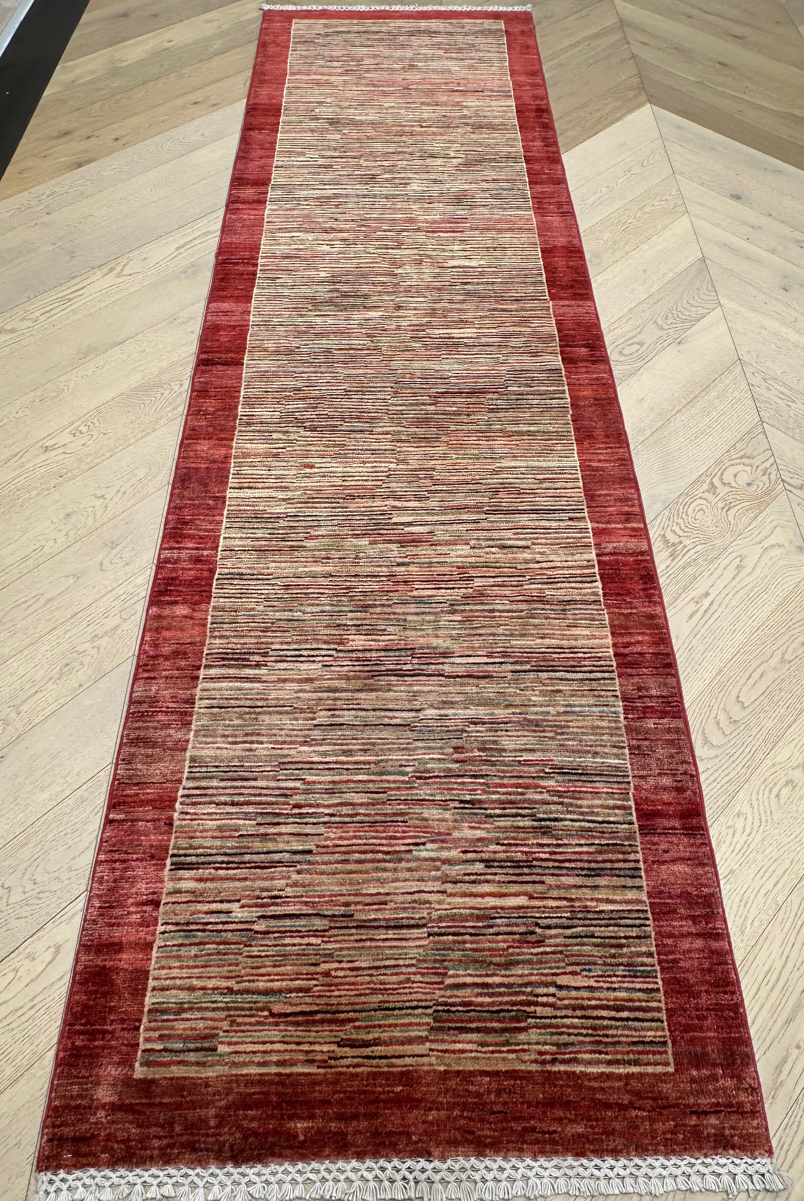 Handmade Gaba rug-runner — 2.98 x 0.82