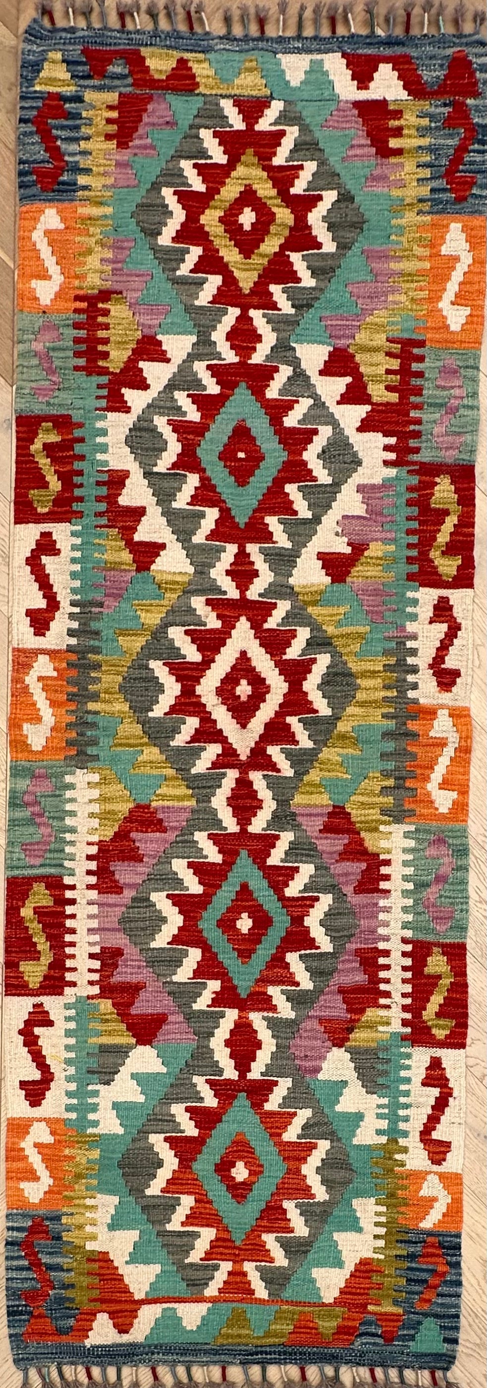 Chobi Afghan Handmade — 2.02 x 0.69