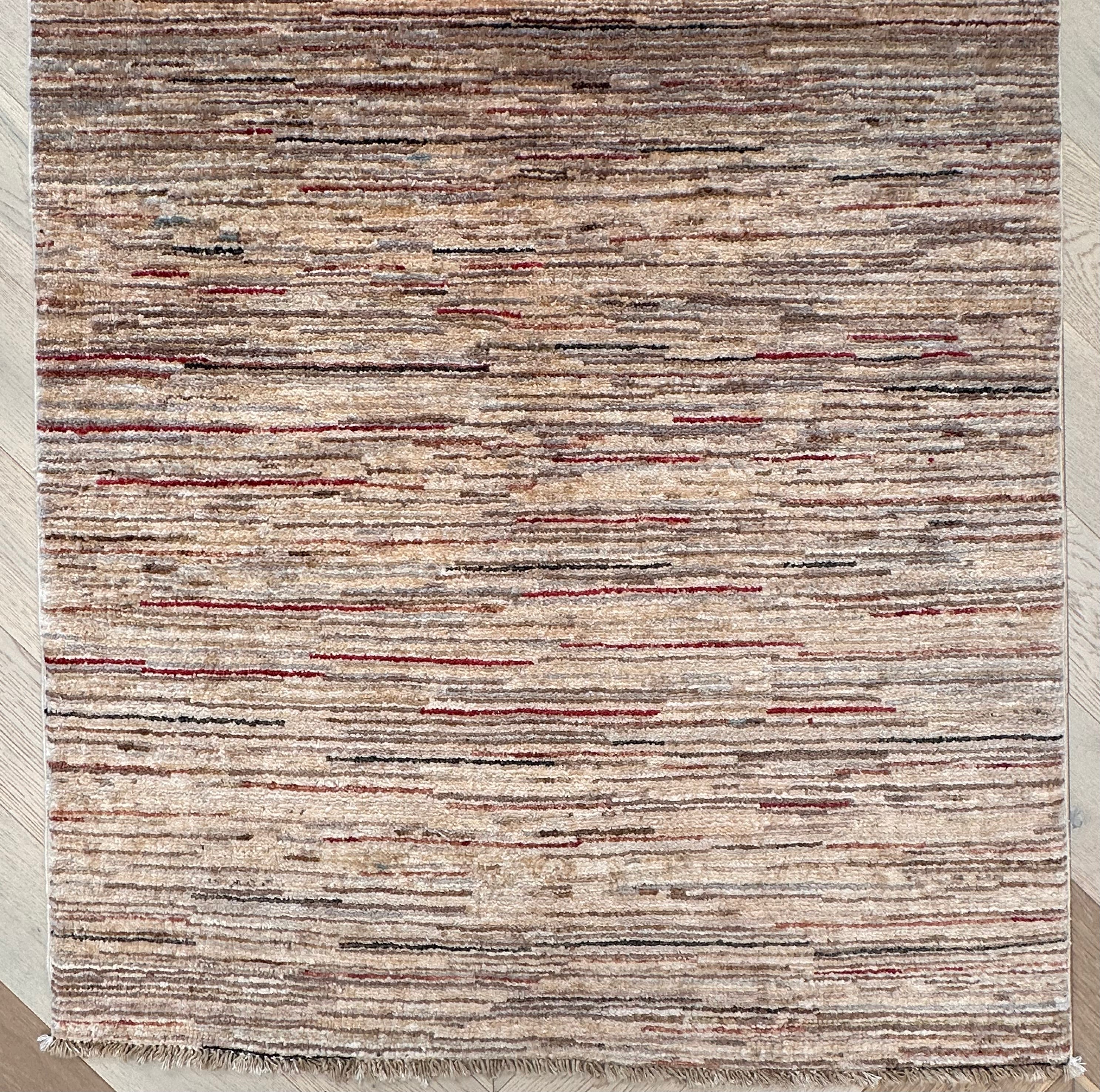 Beige Chobi Afghan Handmade — 1.93 x 0.97