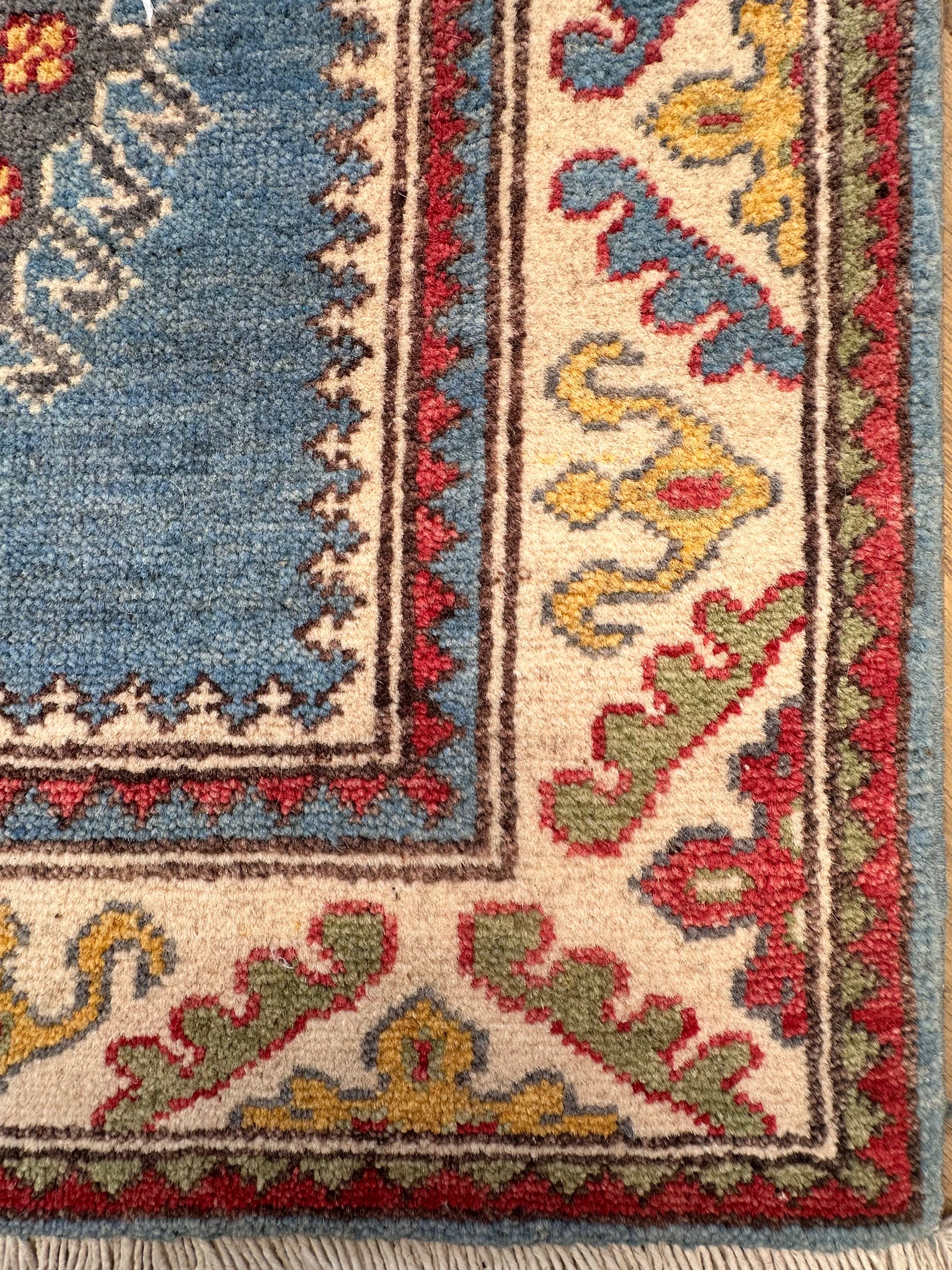 Beige Kazak handmade runner — 0.00 x 0.82