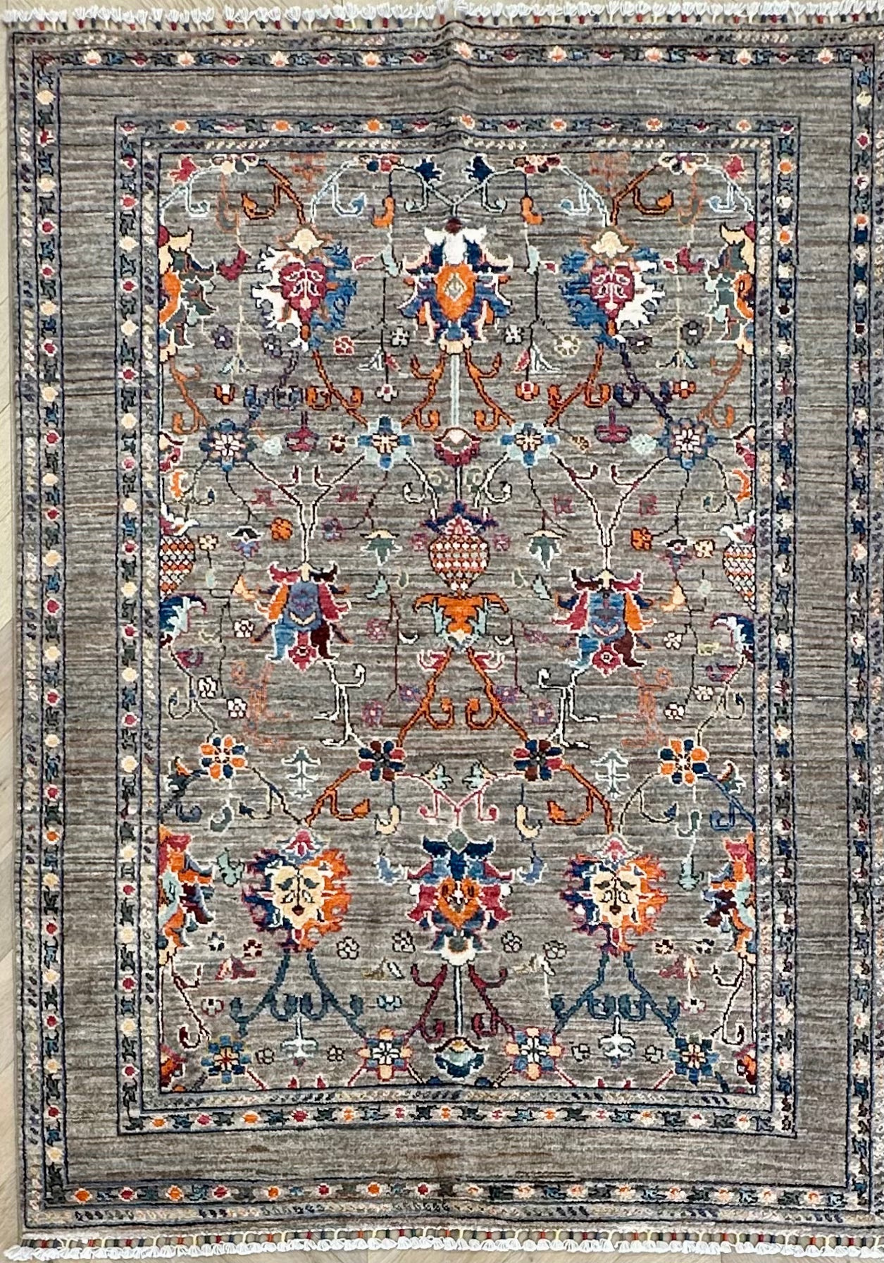 Afghan handmade rug,Chobi. Size: 153x139 cm