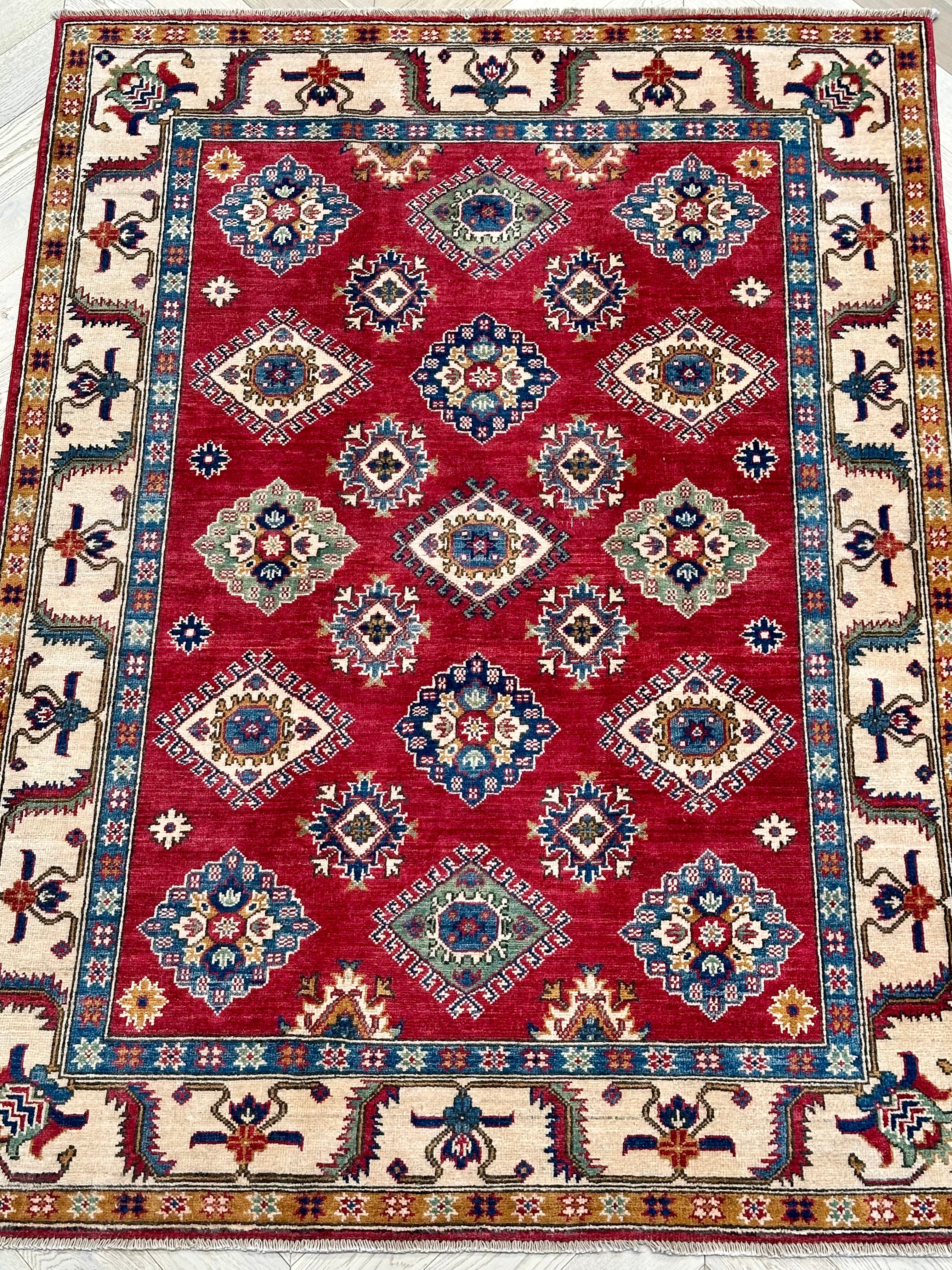 Red Afghan Handmade — 2.10 x 1.53