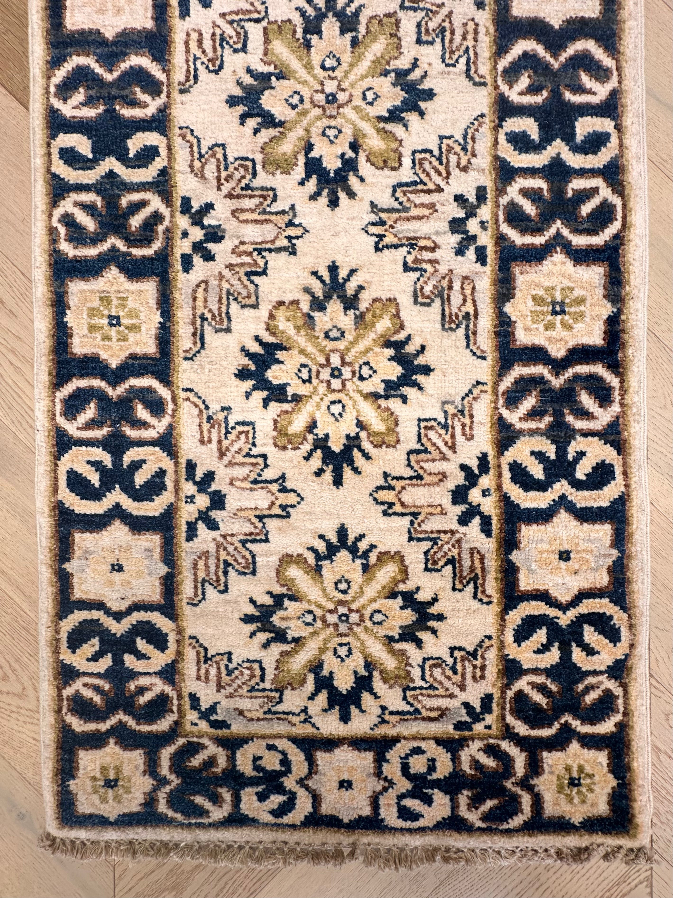 Grey Kazak handmade runner — 1.92 x 0.60