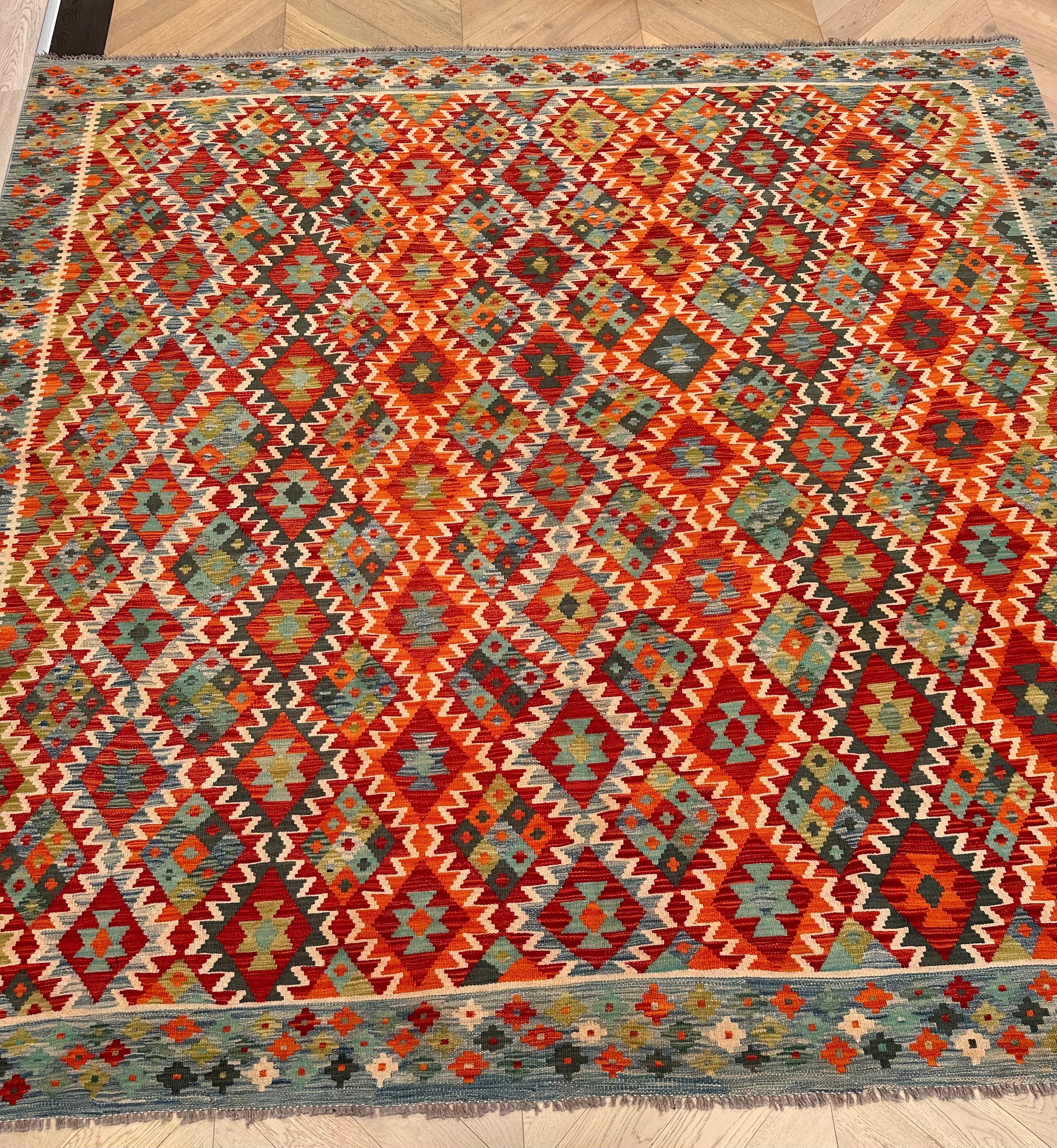 Chobi Afghan Handmade — 3.01 x 2.99