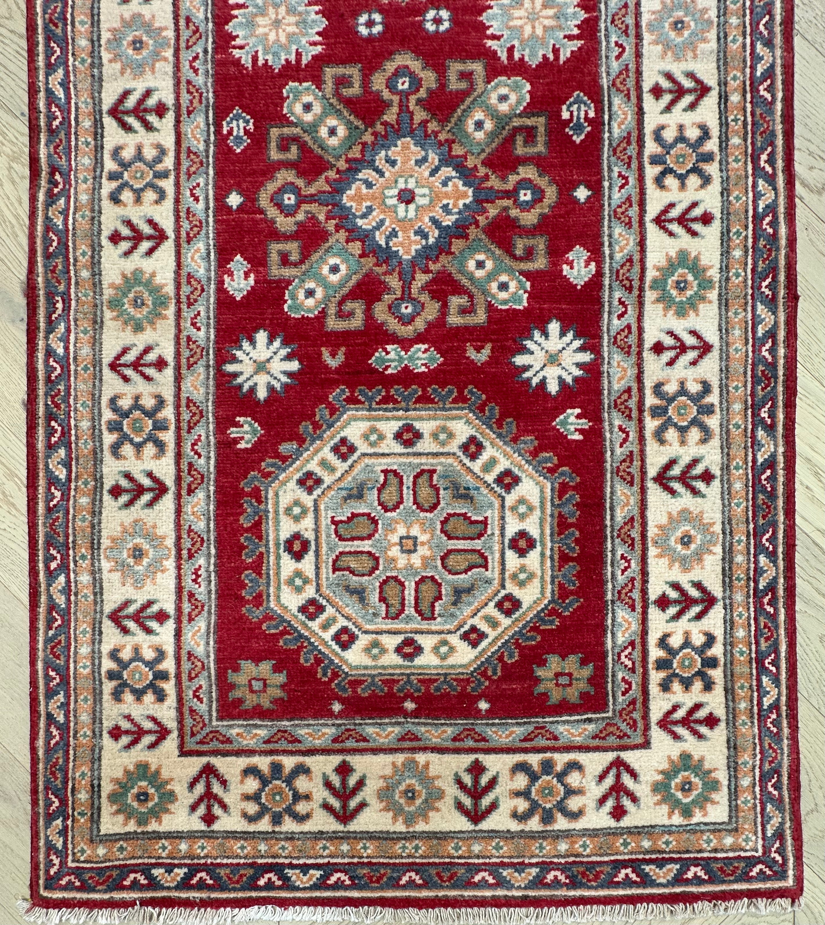 Kazak handmade runner 293x 82 cm