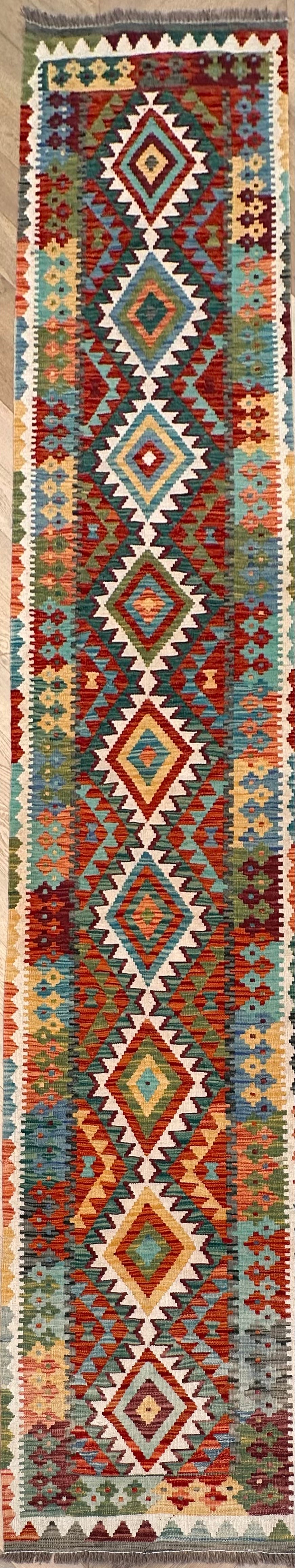 Chobi Afghan Handmade — 3.95 x 0.80