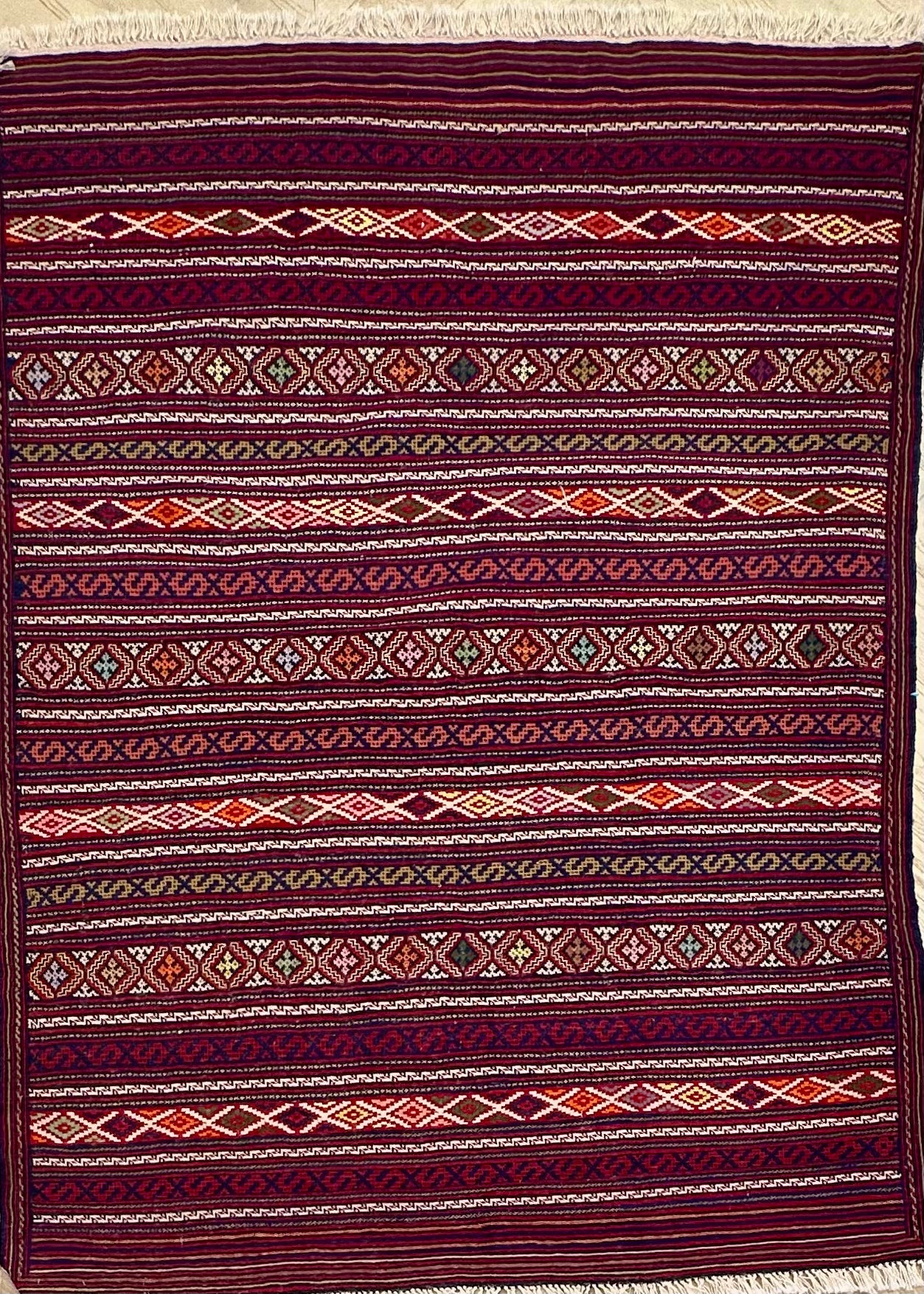 Yellow Handmade Herati Sumak Rug | — 1.98 x 1.45
