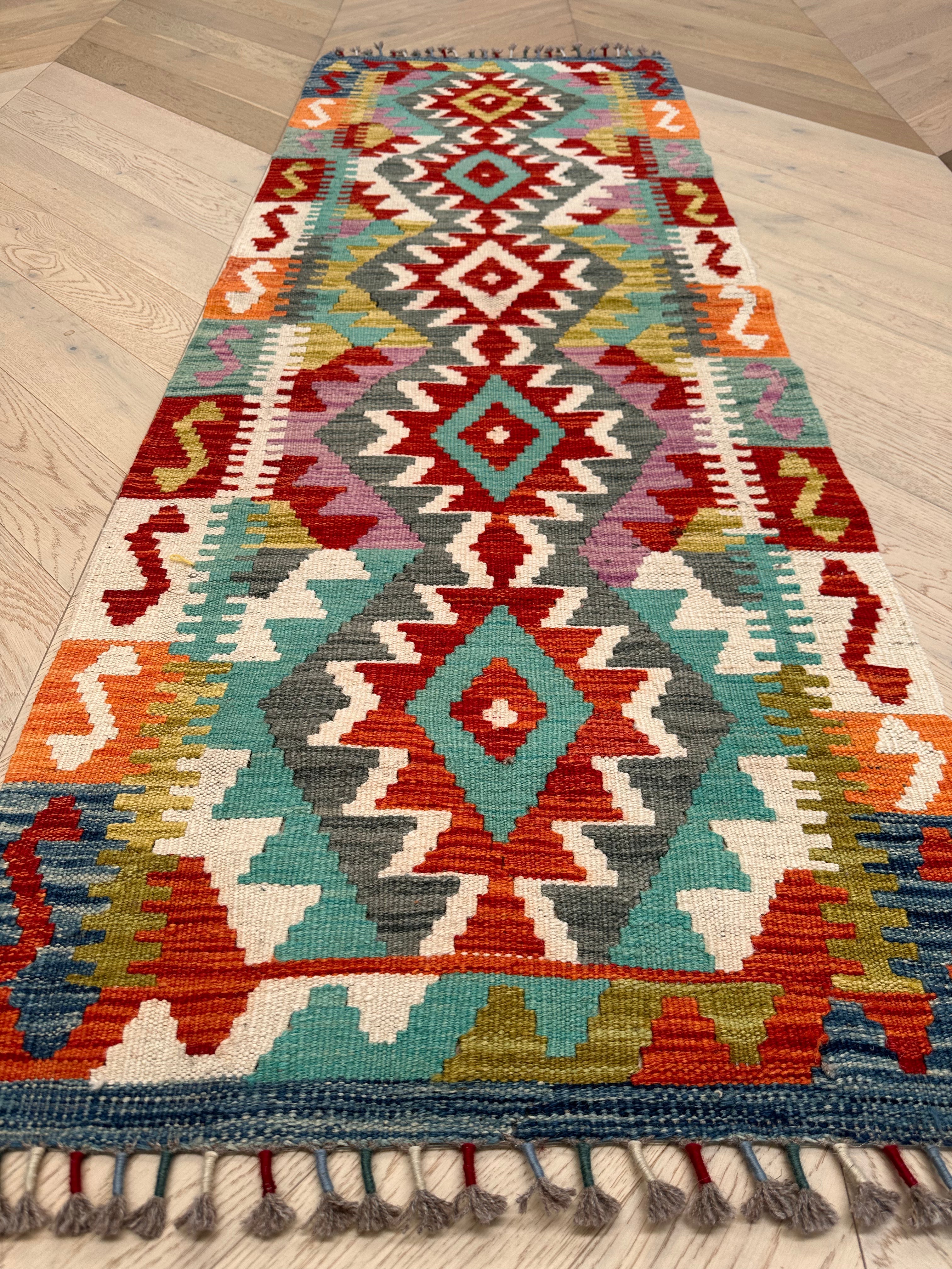 Chobi Afghan Handmade — 2.02 x 0.69
