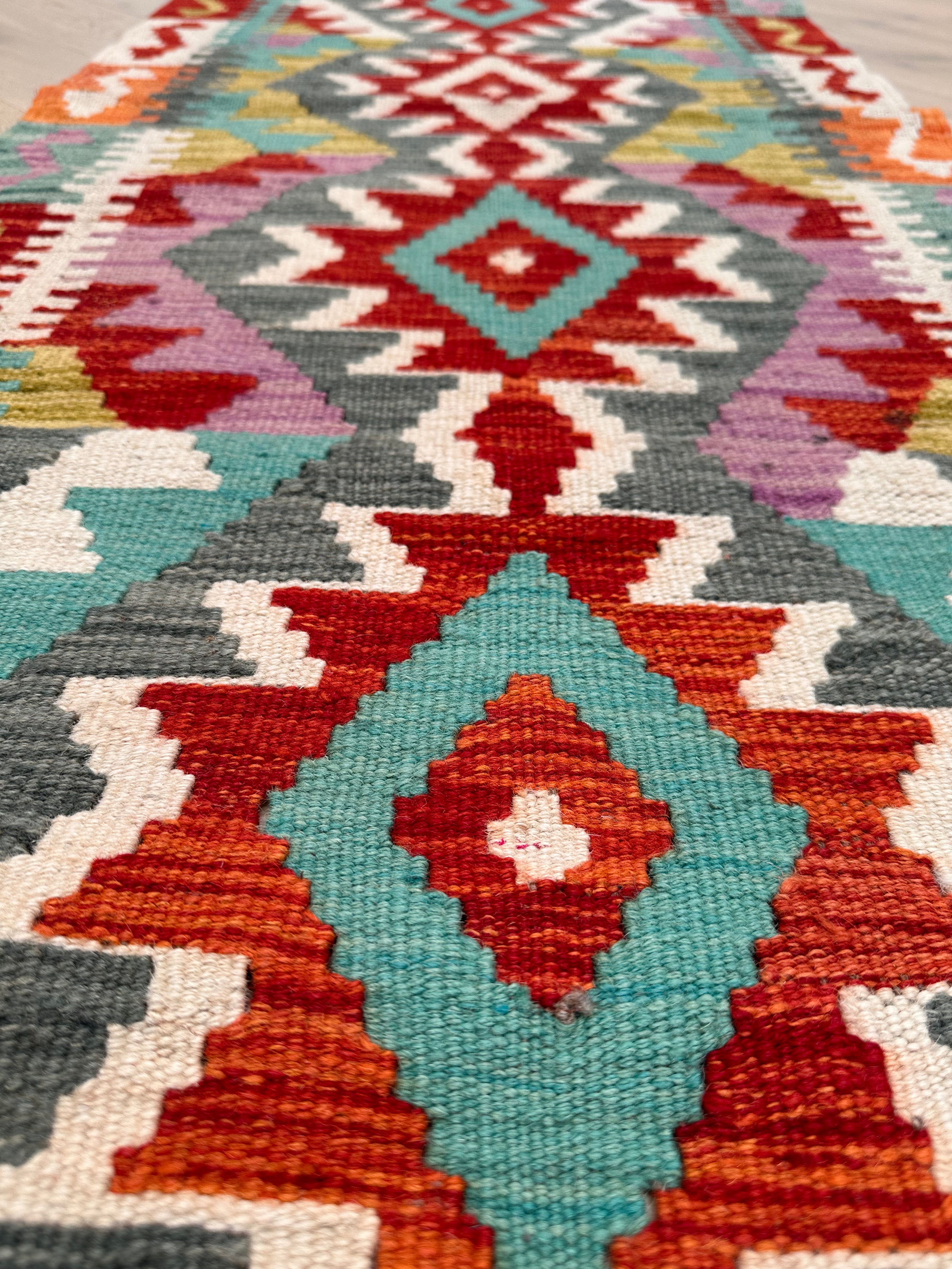 Chobi Afghan Handmade — 2.02 x 0.69