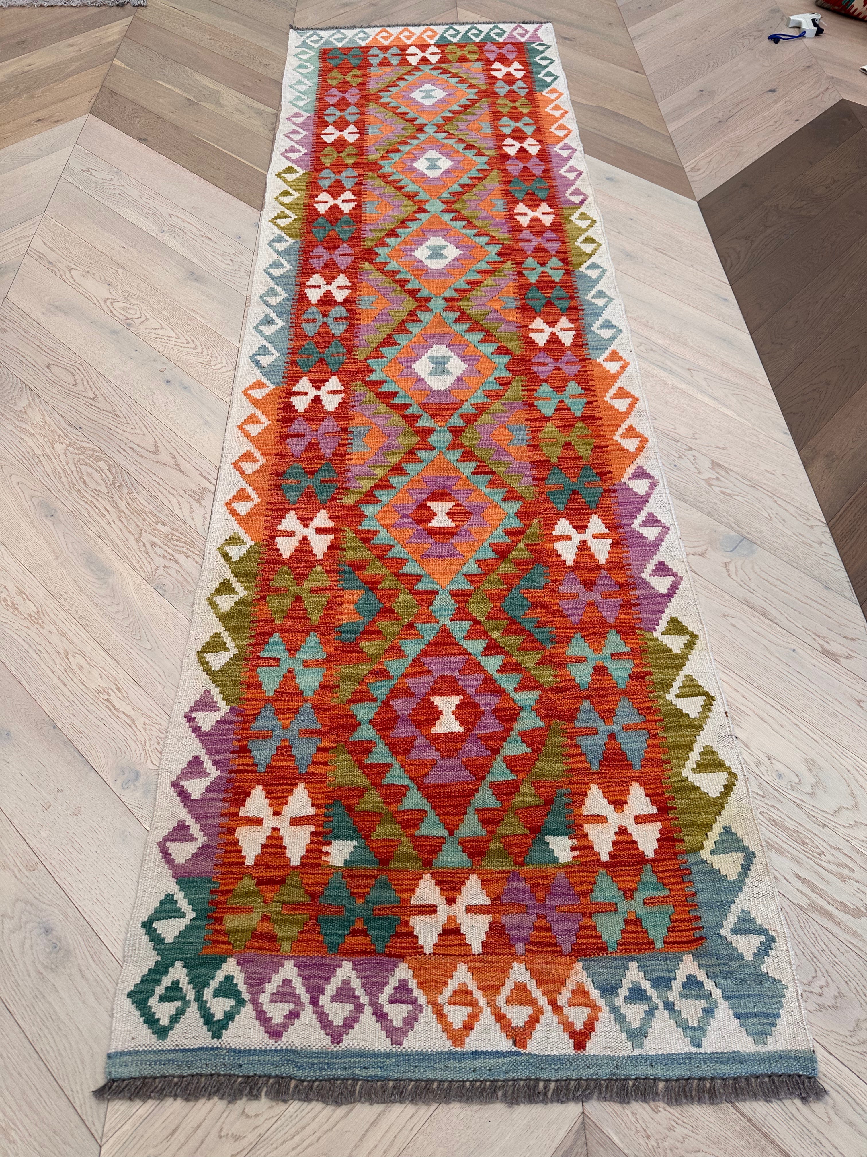 Chobi Afghan Handmade — 2.97 x 0.84