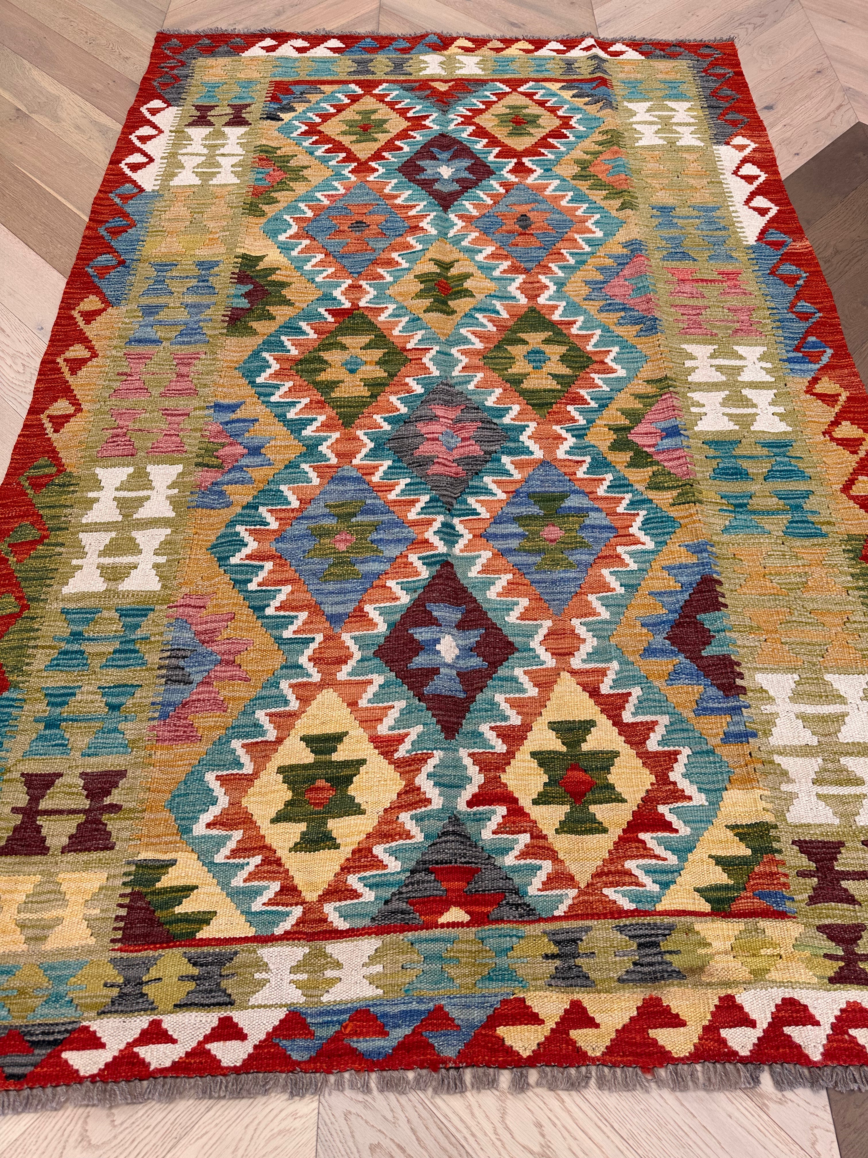Chobi Afghan Handmade — 2.22 x 1.45