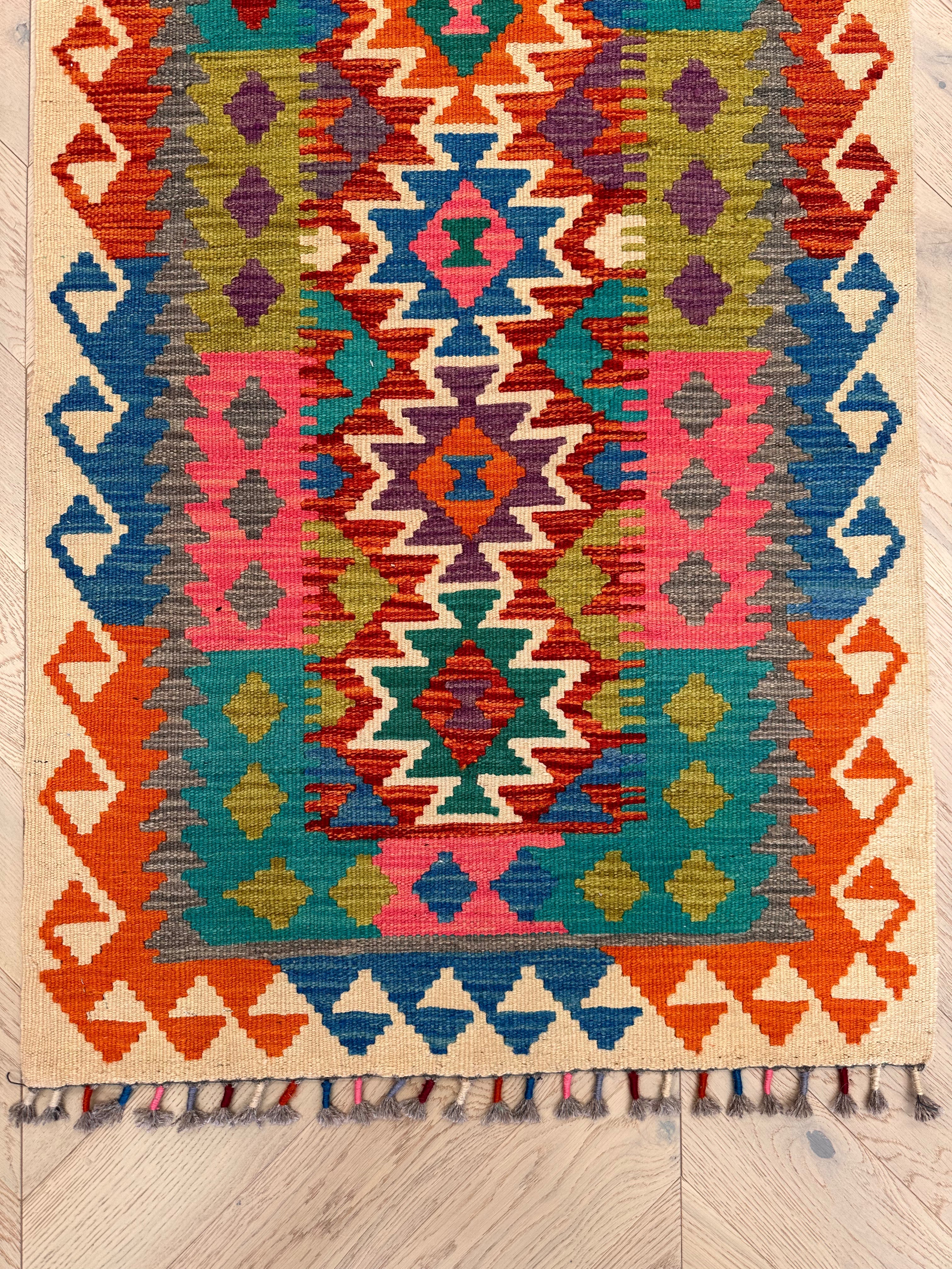 Chobi Afghan Handmade — 2.02 x 0.74