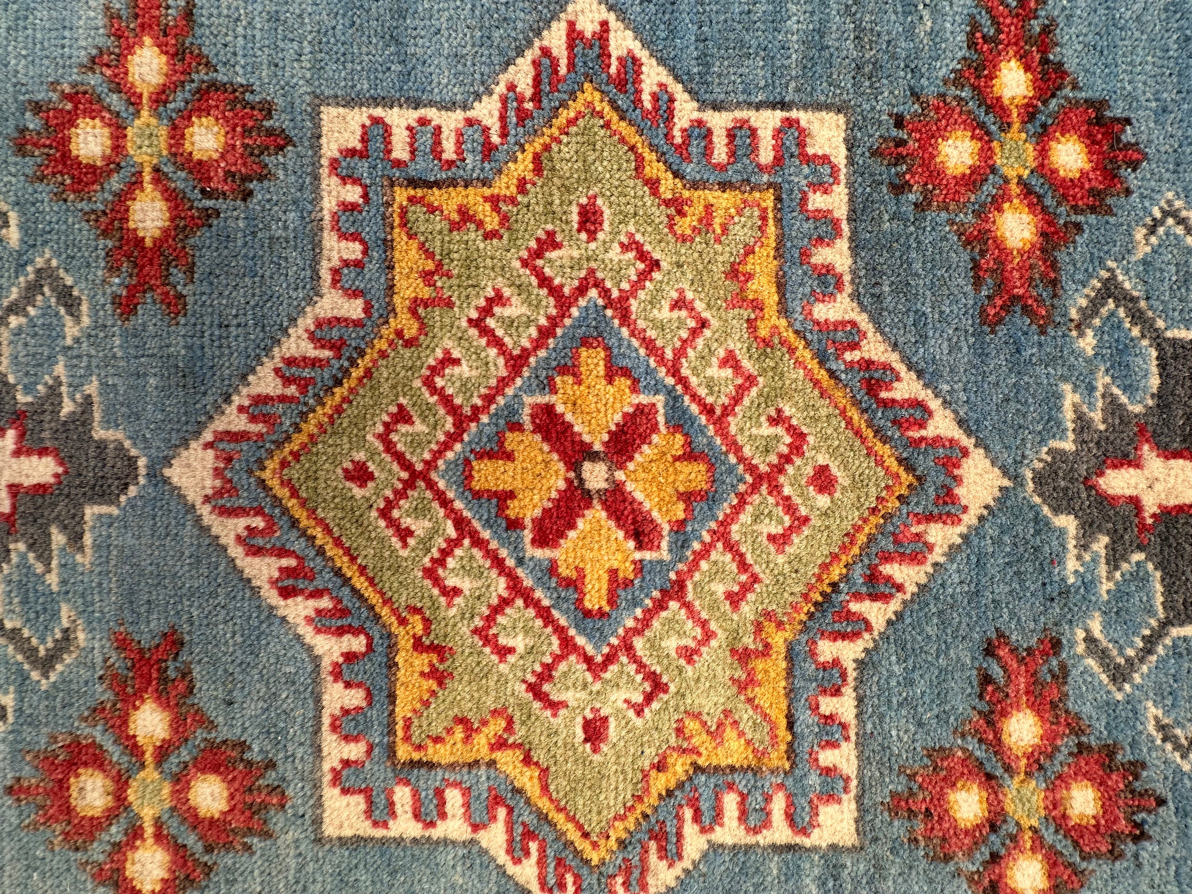 Beige Kazak handmade runner — 0.00 x 0.82