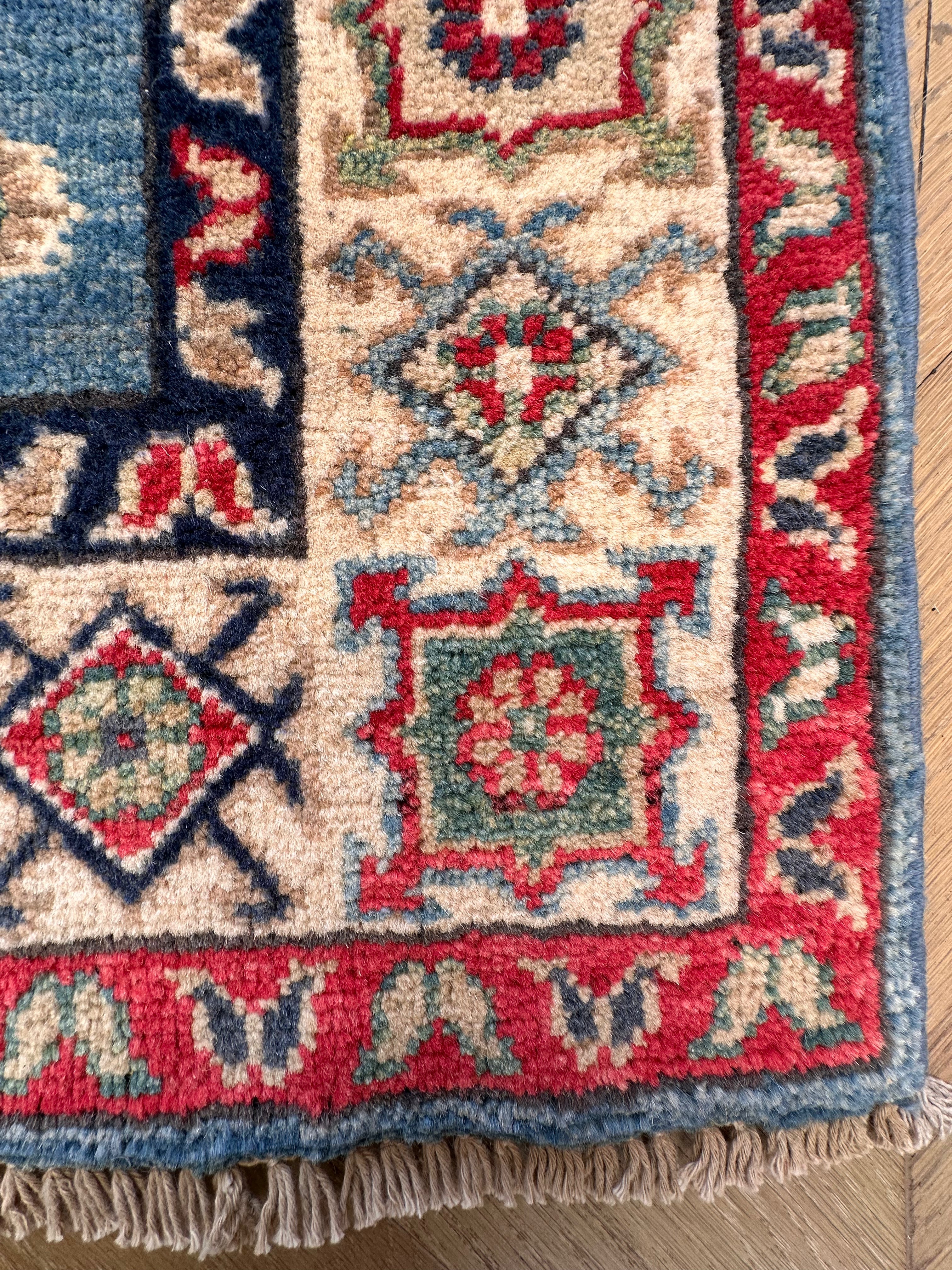 Beige Kazak handmade runner — 2.82 x 0.79