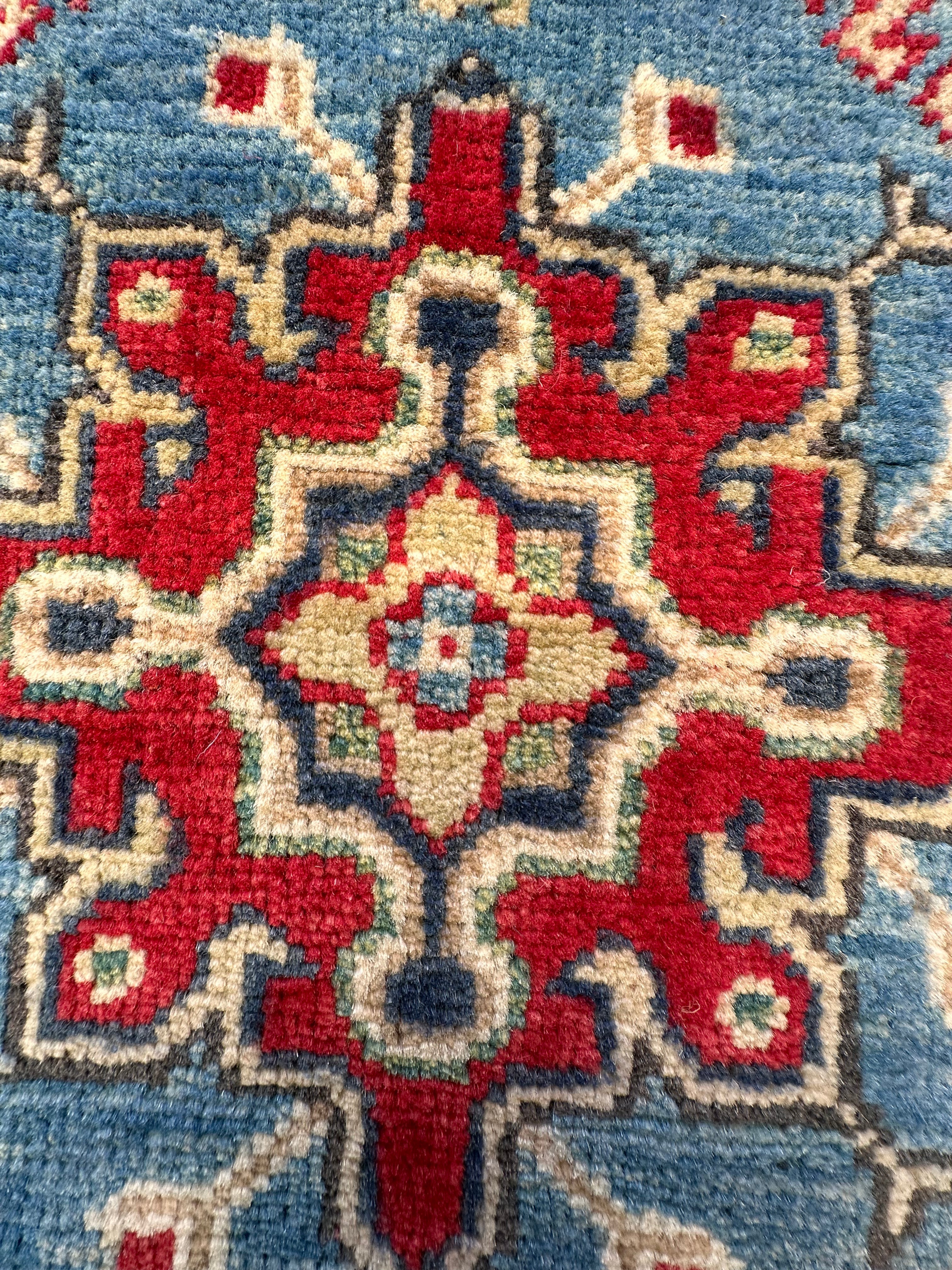 Beige Kazak handmade runner — 2.82 x 0.79