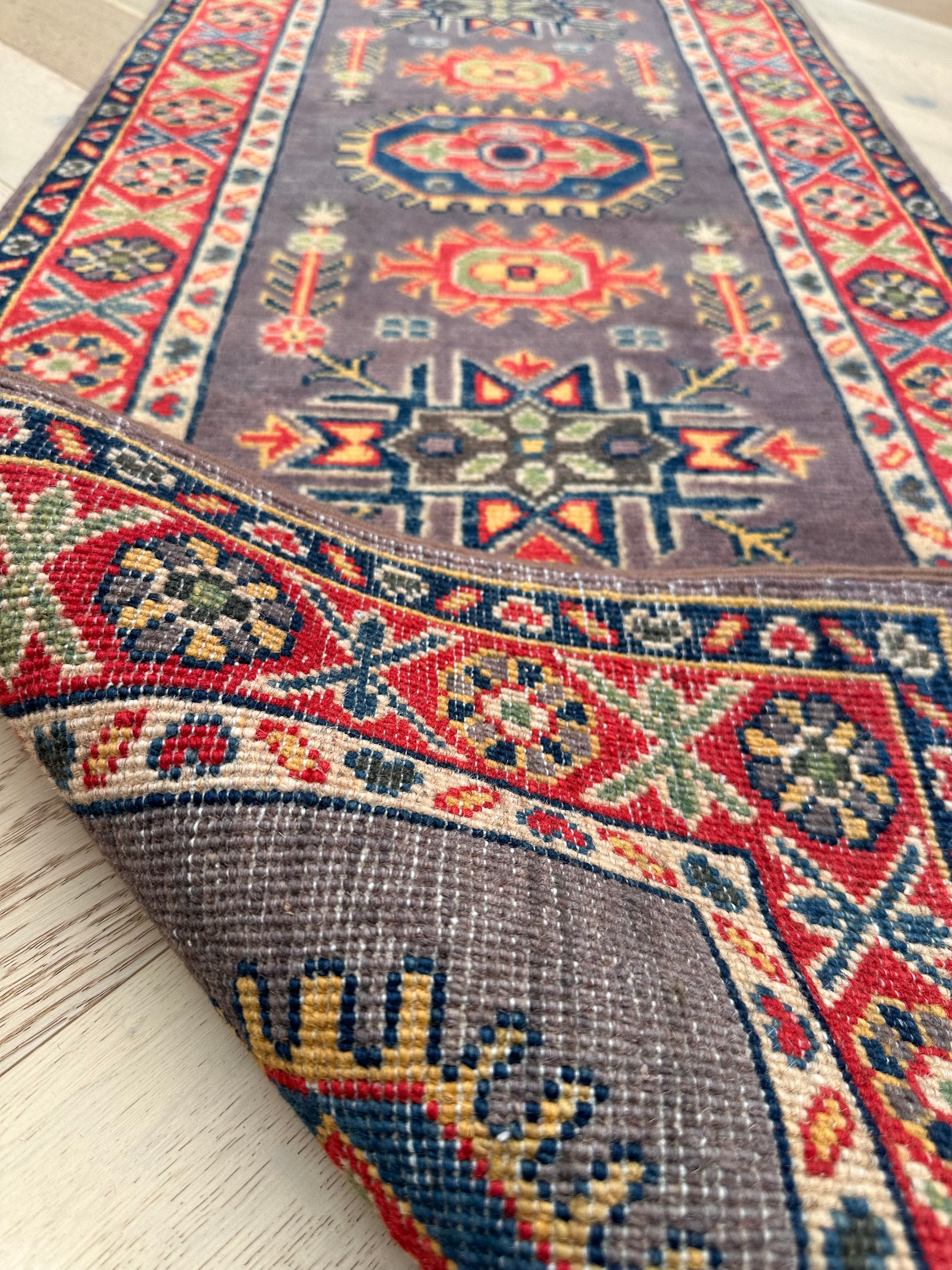 Kazak handmade runner 178x 63 cm