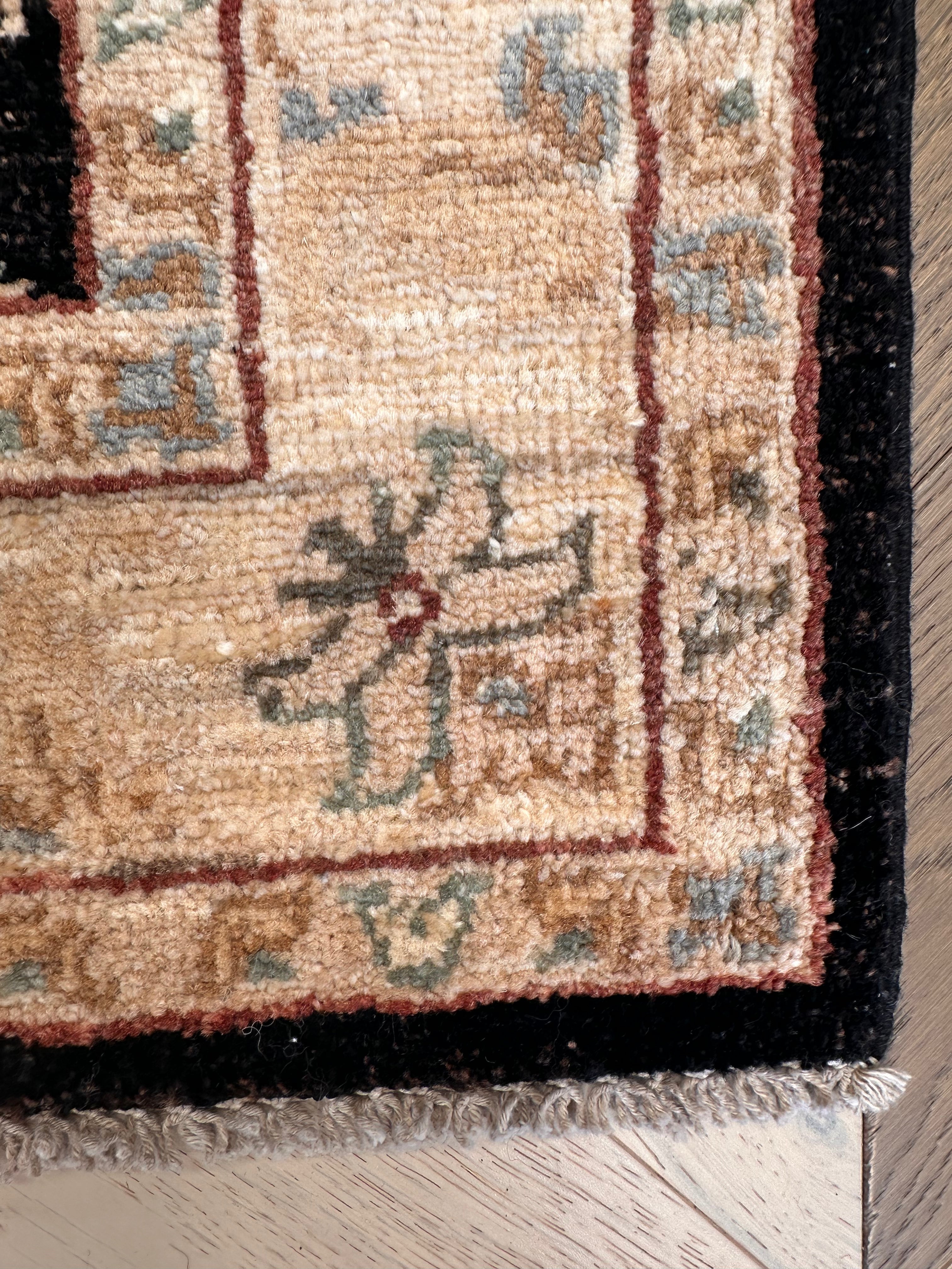 Grey Kazak handmade runner — 2.01 x 0.73
